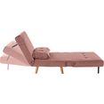 my home slaapbank met uittrekbare metalen steunpoten, slaapfauteuil in 2 afm. te bestellen, modern logeerbed roze