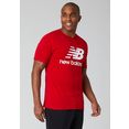 new balance t-shirt essentials stacked logo tee rood
