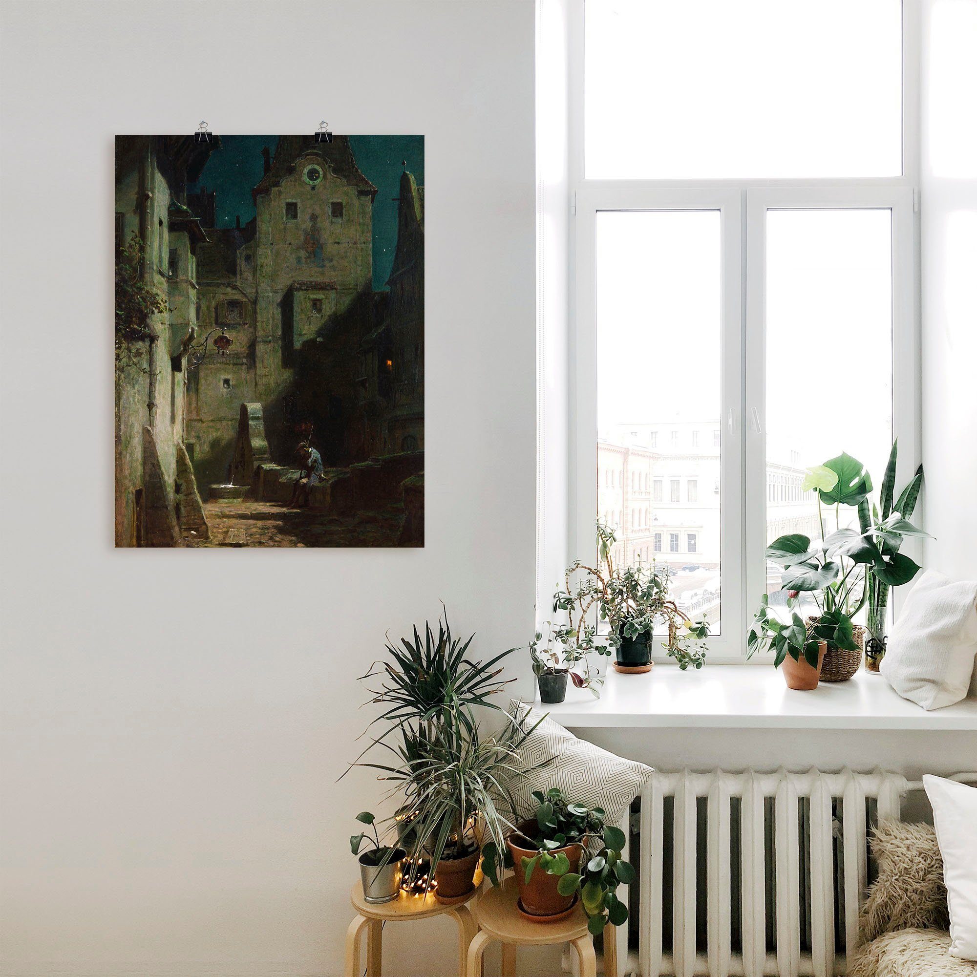 Artland Artprint De ingeslapen nachtwaker als artprint op linnen, muursticker of poster in verschillende maten