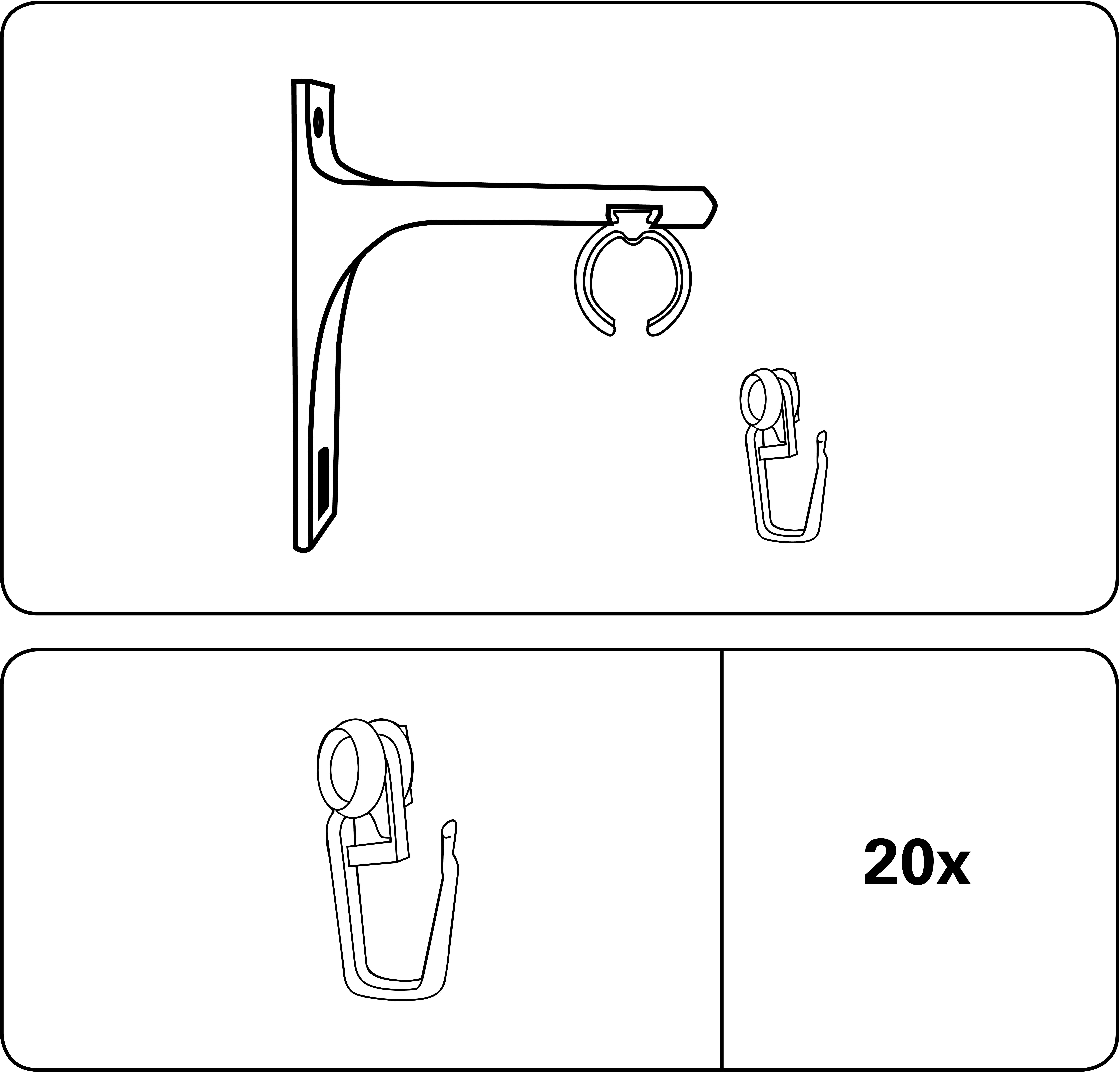 GARDINIA Gordijnring Rolringen wit Serie losse items gordijnroedenset Paros ø 22x19 mm (20 stuks)