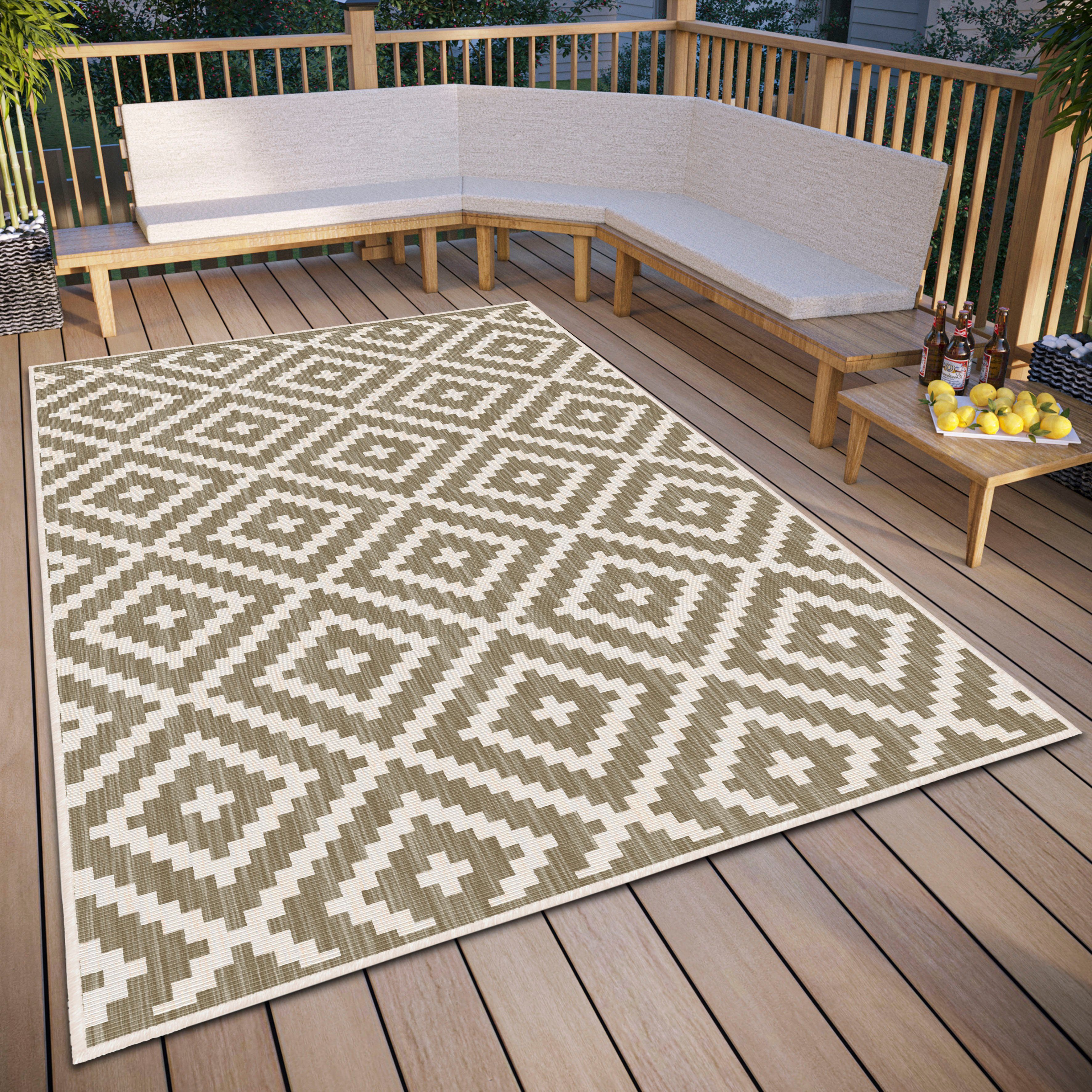 my home Vloerkleed Ronda tweezijdig te gebruiken kleed Sisal-look, platweefsel, in- en outdoor, geometrisch boho design