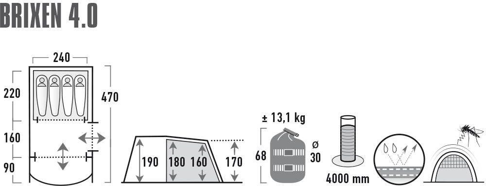 High Peak Tunneltent Brixen 4.0