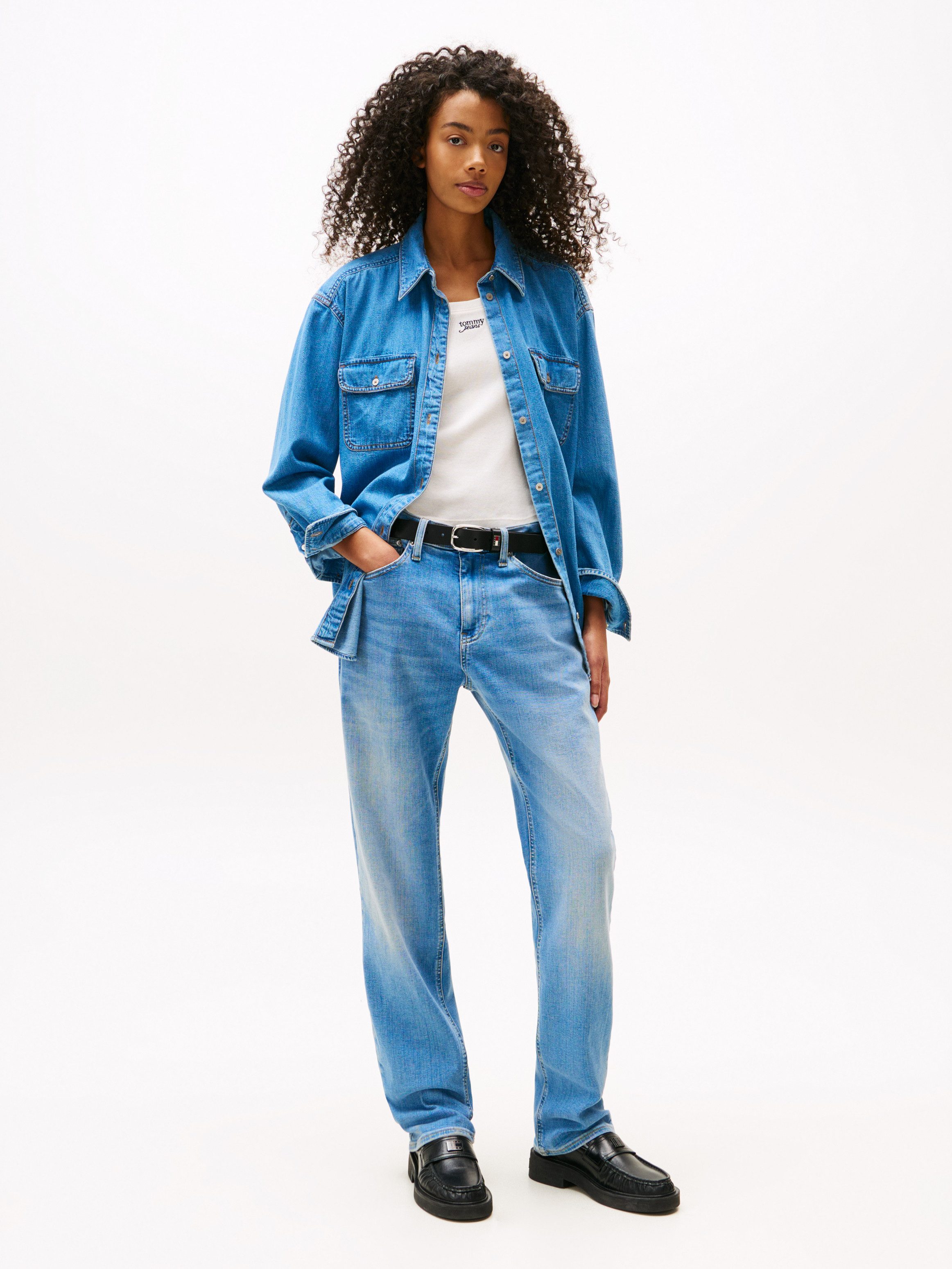 TOMMY Jeans blouse LS RELAXED DENIM SHIRT EXT