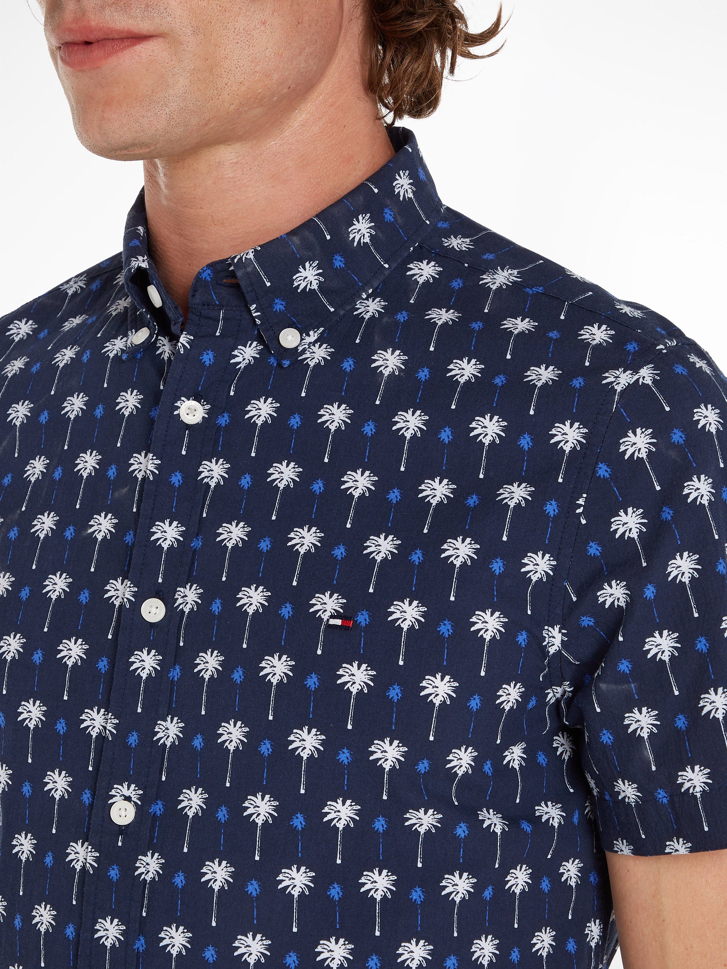 Tommy Hilfiger Overhemd met korte mouwen MINI PALM PRINT SF SHIRT