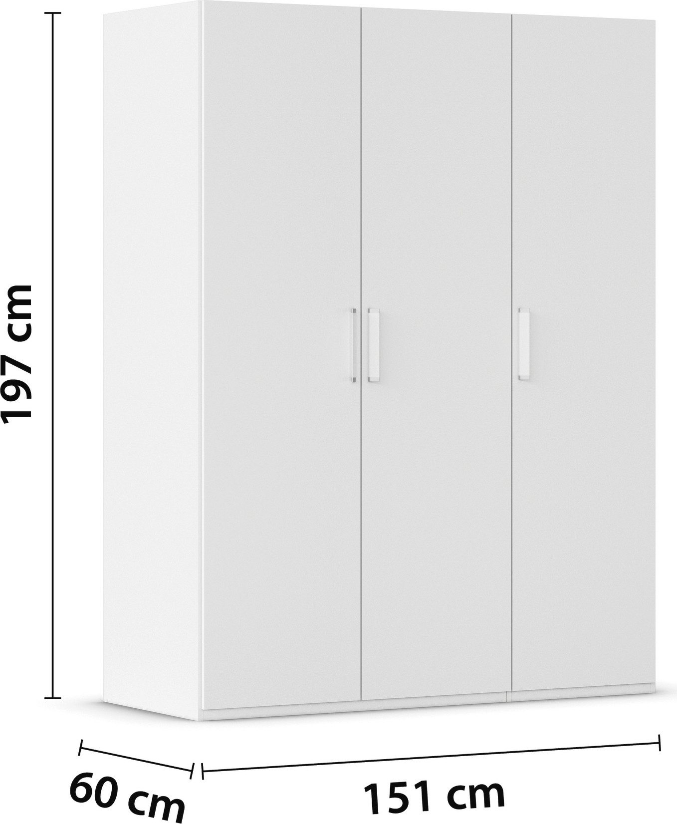 rauch Draaideurkast Kledingkast Kast Garderobe Slaapkamerkast EVELYN in elegante stijl, veel opbergruimte 4 breedtes en 2 hoogtes made in germany