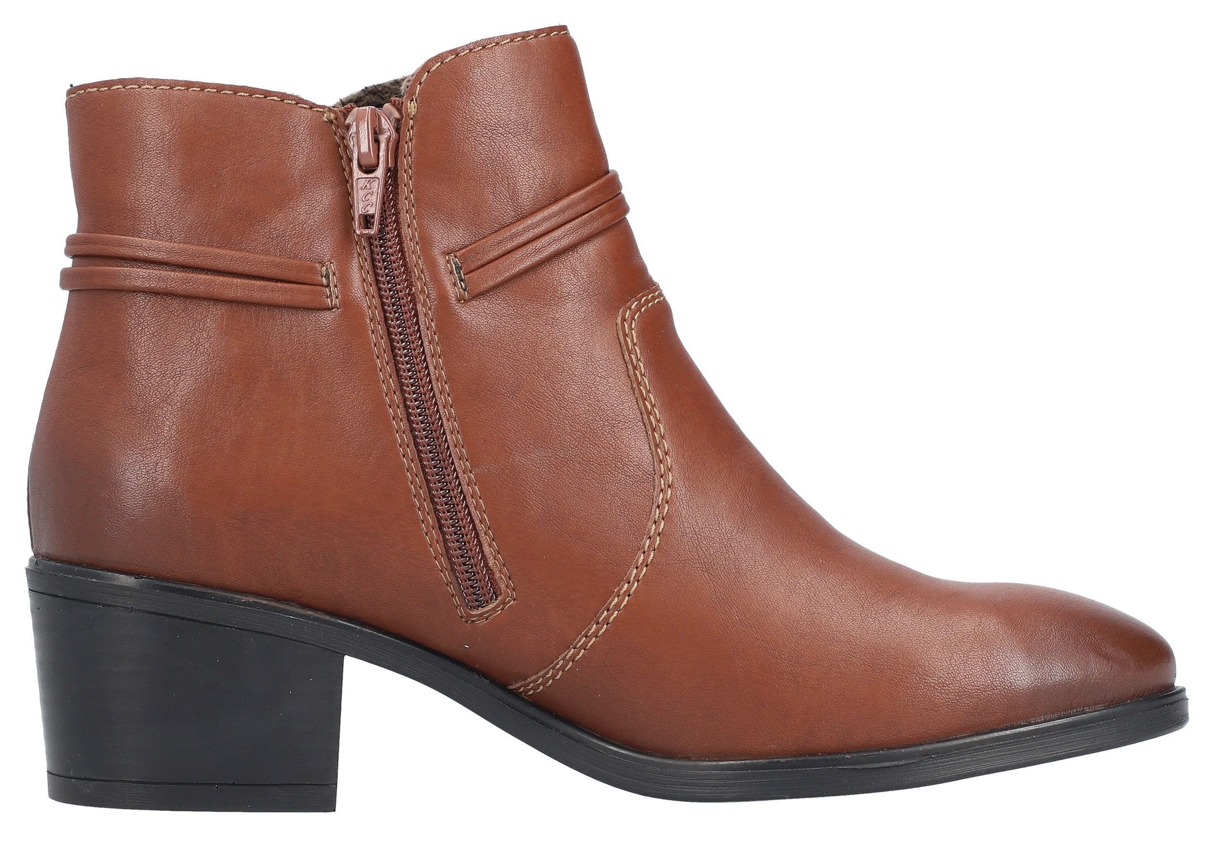Rieker Laarsjes ankleboots, klassieke enkellaars, blokhak, binnenrits