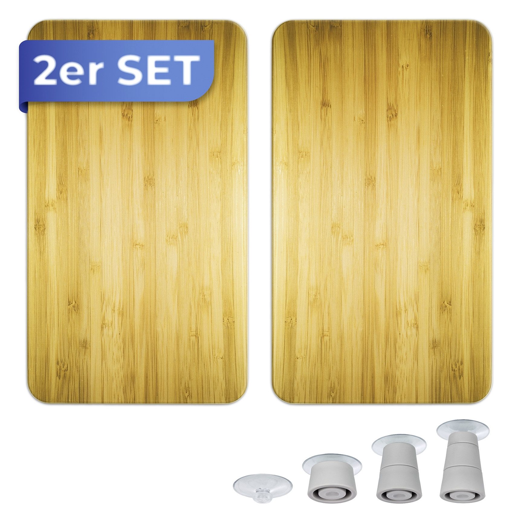Maximex Kookplaatdeksel Universal Model Holz-Optik Kookplaatafdekking voor alle soorten kookplaten, krasvast, met antislipvoetjes (set, 2-delig)
