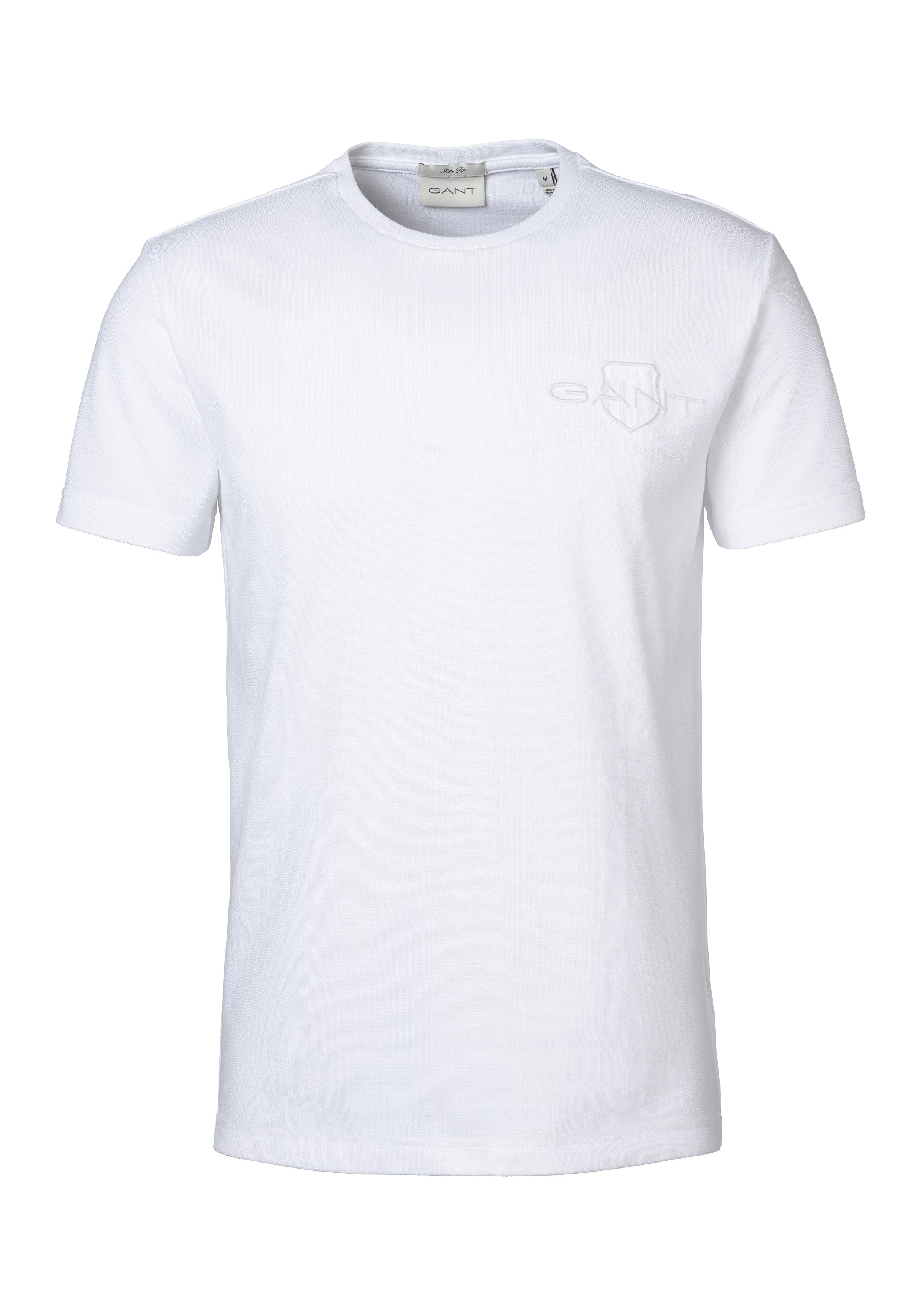 Gant T-shirt met ton-sur-tonlogo