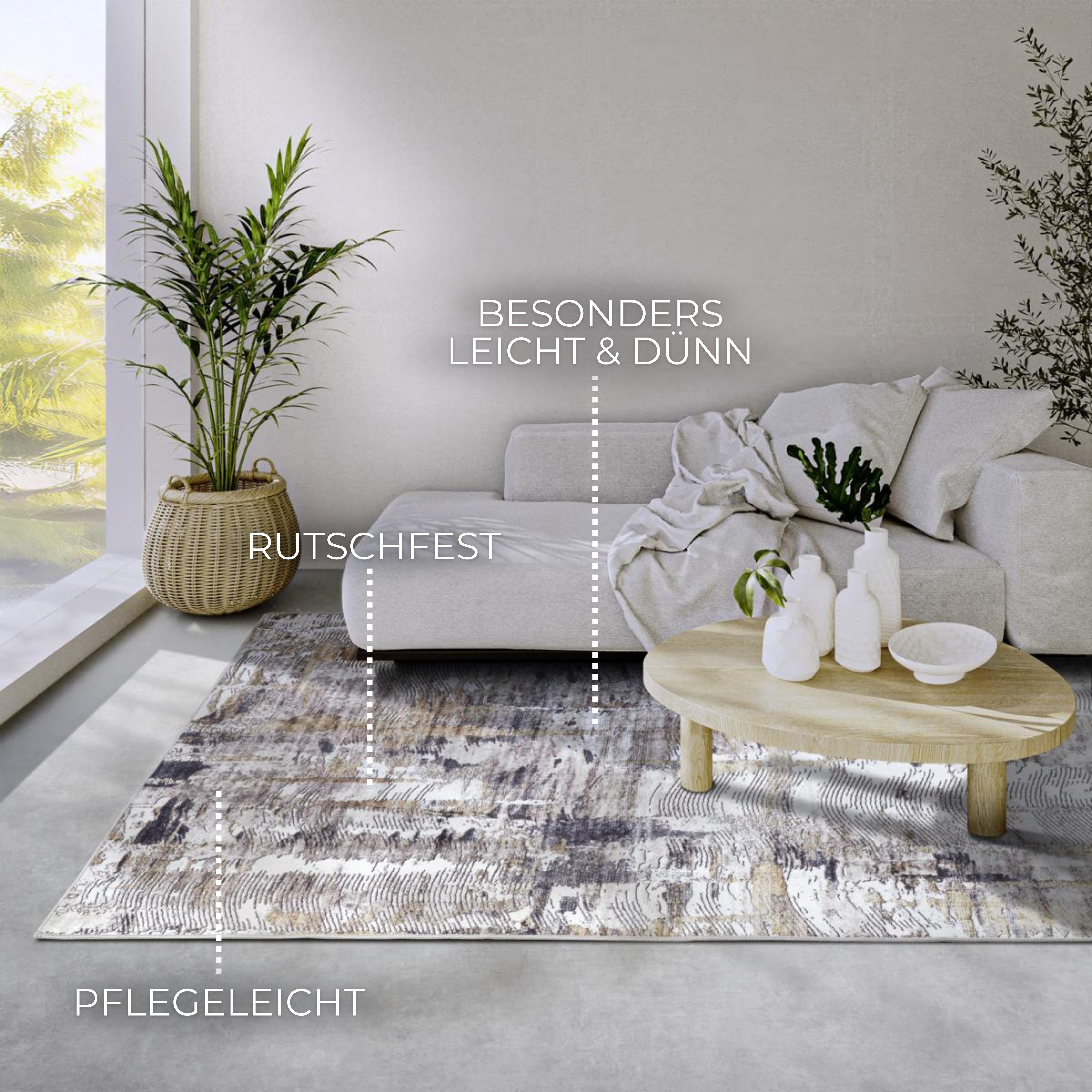 ELLE DECORATION Vloerkleed Malard Kortpolig, antislip, vintage, modern, woonkamer, gang