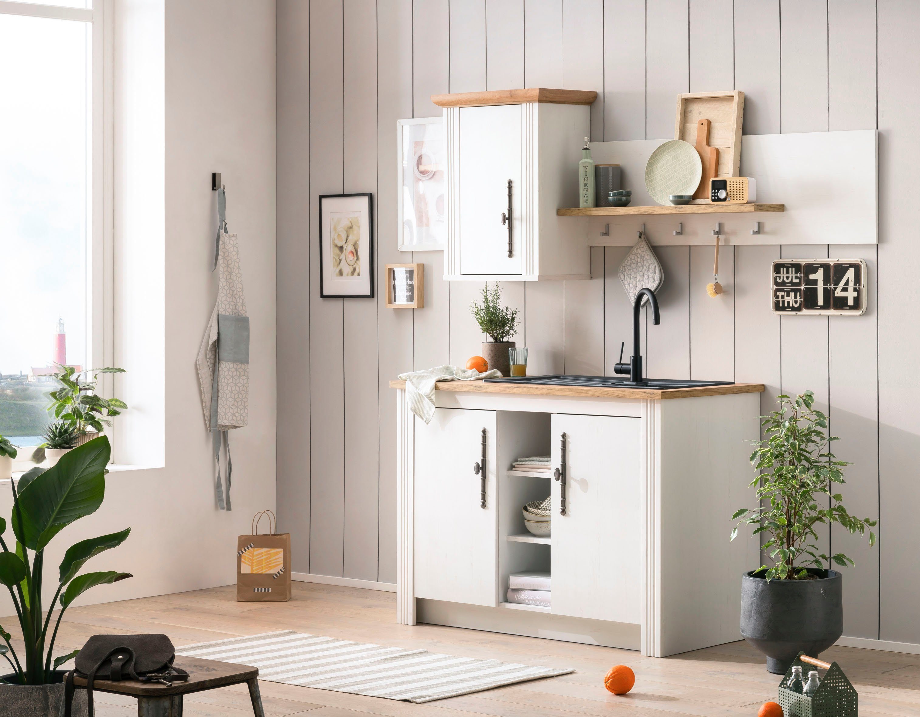 Kochstation Gootsteenkast KS-Westminster in romantische landelijke stijl, breedte 130 cm, exclusief by otto