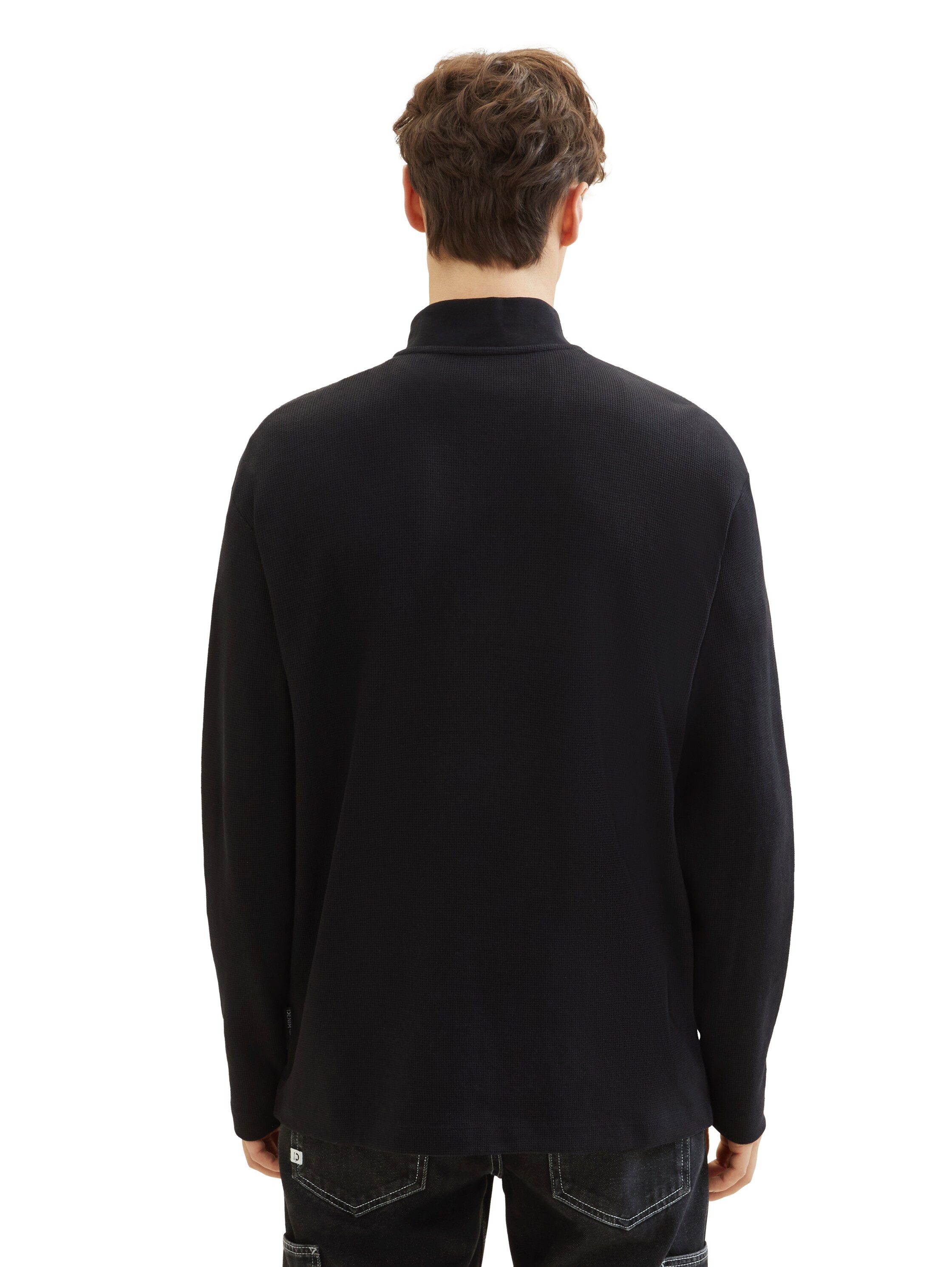 Tom Tailor Denim Shirt met lange mouwen in wafelpiqué-look