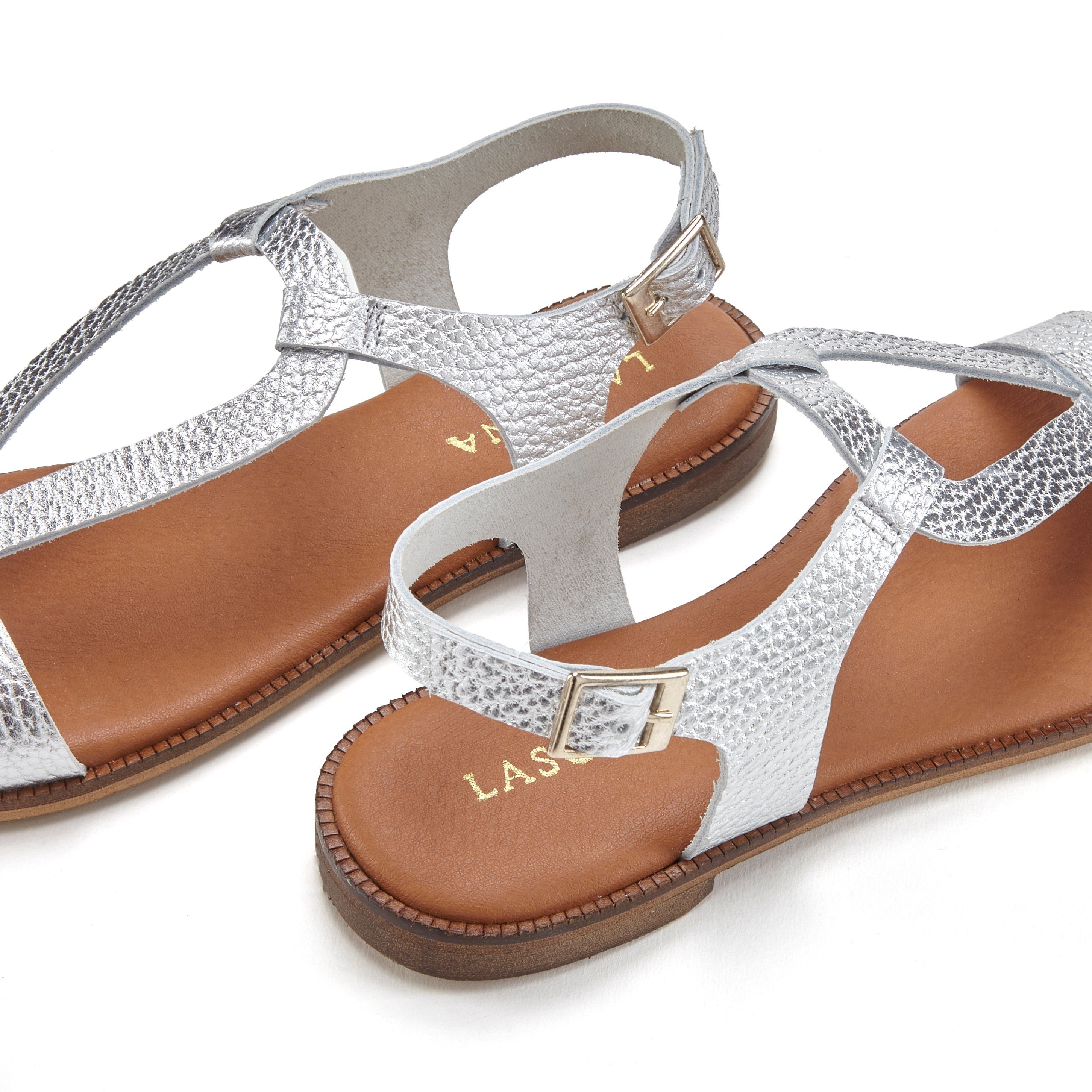 Lascana Sandalen Zomerschoen Sandalette, zomerschoen van hoogwaardig leer in metallic-look