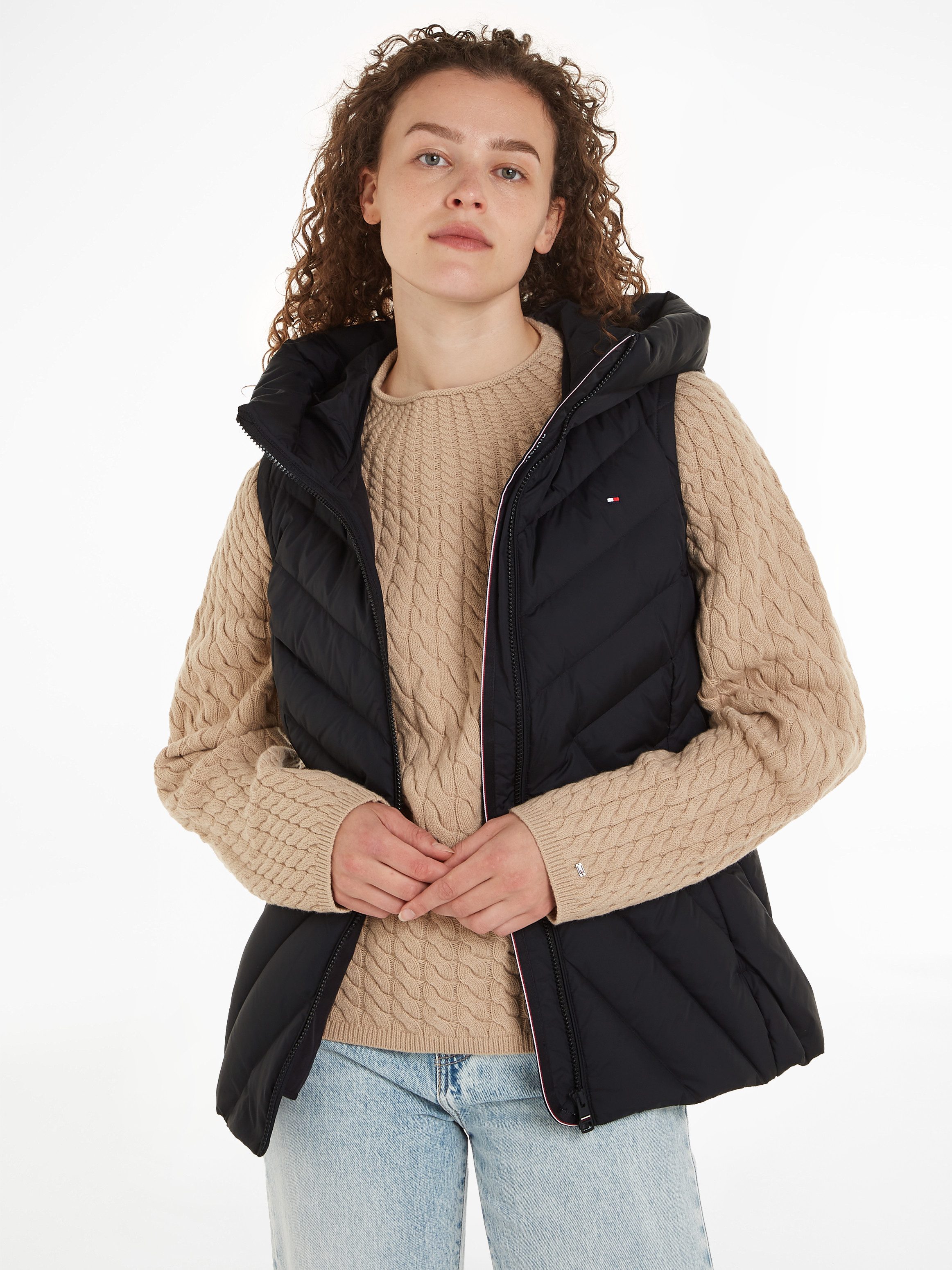 Tommy Hilfiger Bodywarmer CHEVRON MW PADDED VEST met gemiddelde vulling en tommy hilfiger merklabel