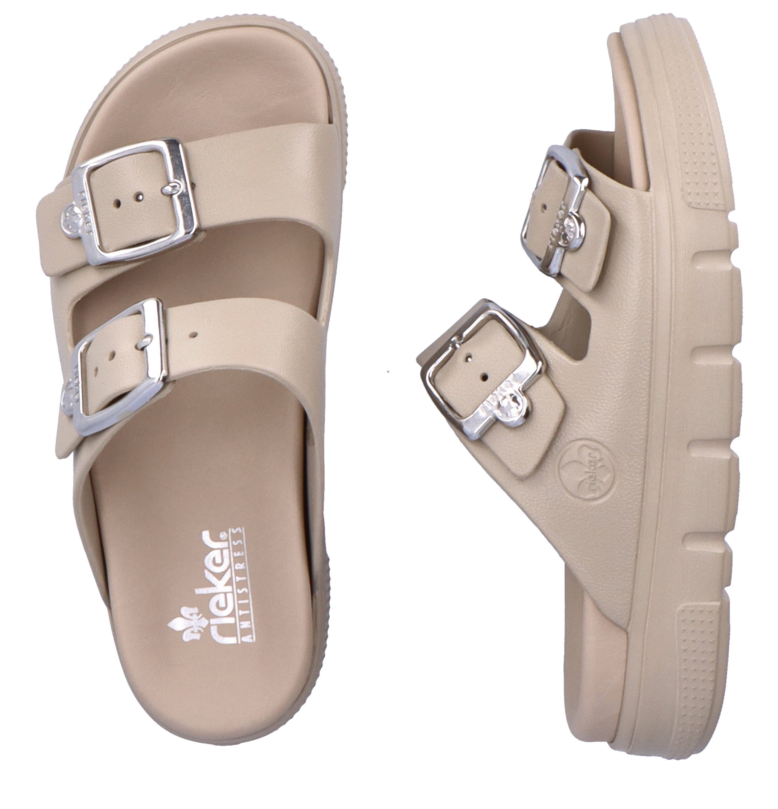 Rieker Slippers , plateau, zomerschoen, slippers in breedte g (=wijd)