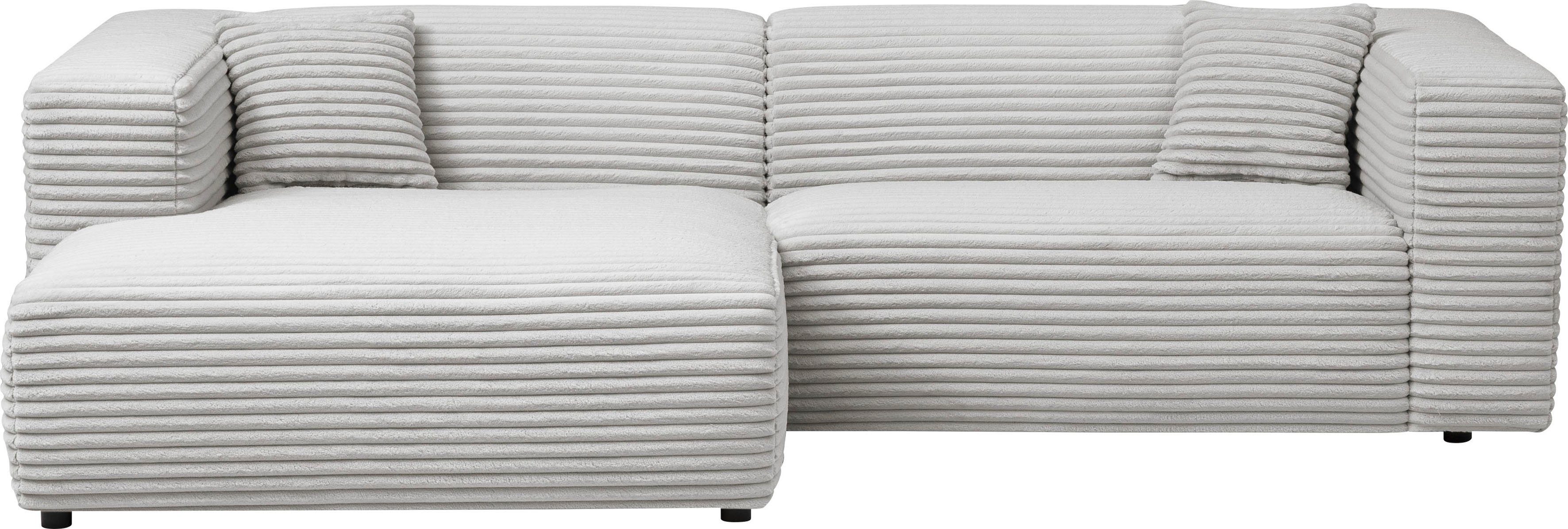 andas Hoekbank BAKELS, L-vorm in cord of bouclé stof, moderne bank