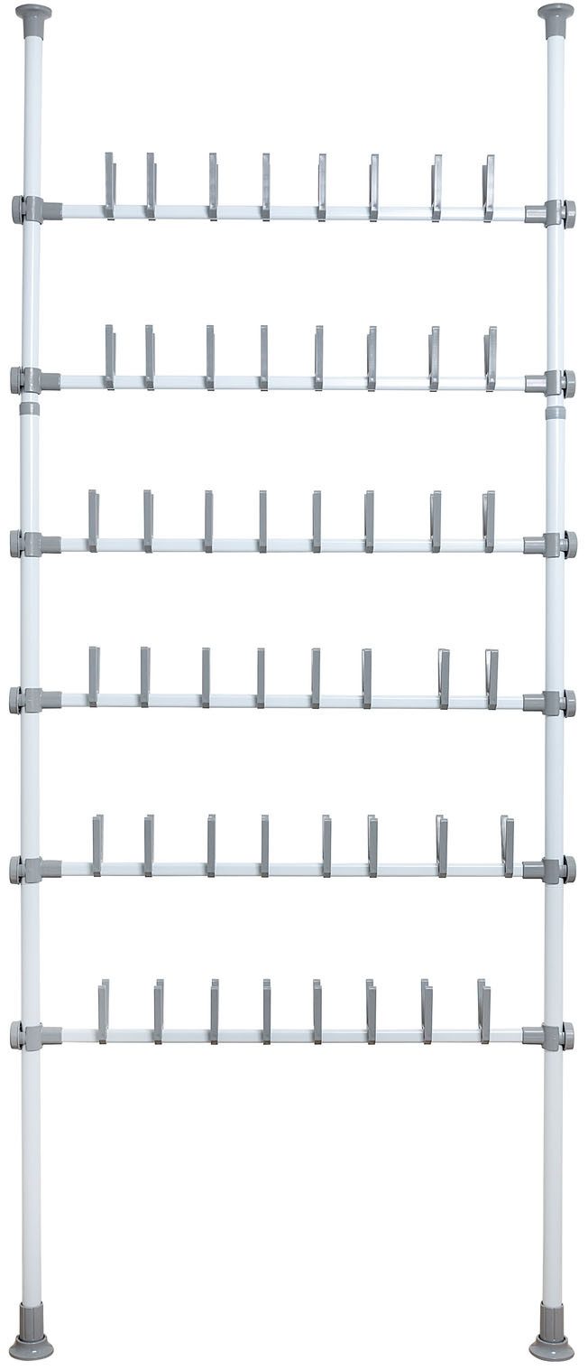 WENKO Schoenenrek Model Herkules Shoes voor 48 paar schoenen, in hoogte verstelbaar 165 - 300 cm kleding opbergers wit