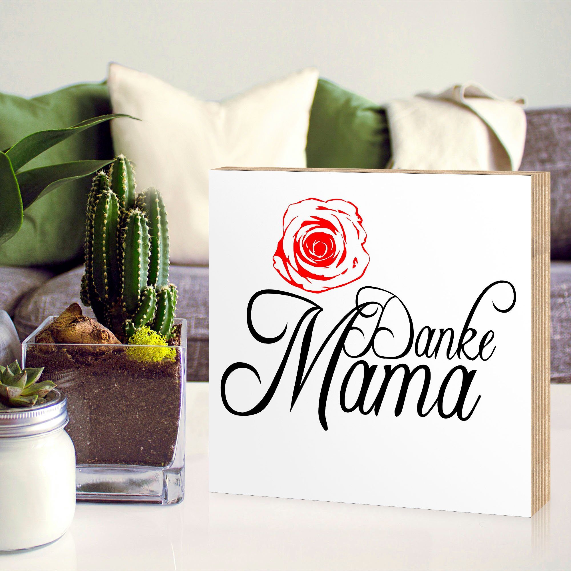 Artland Artprint op hout Dank je mama