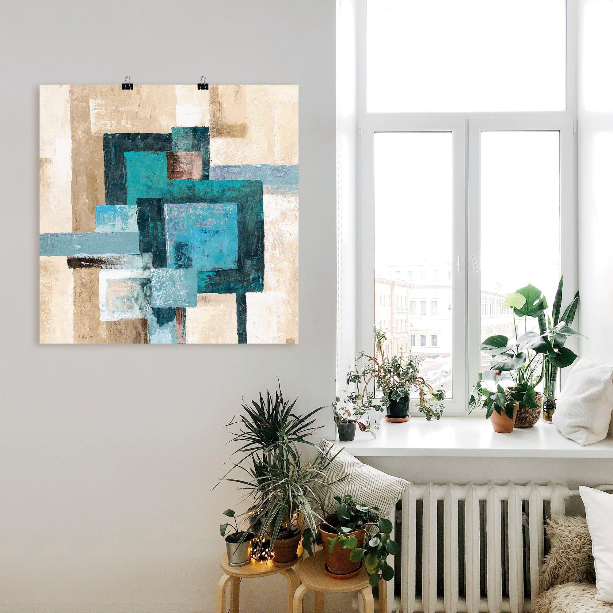 Artland Artprint Abstracte ruiten als artprint op linnen, poster, muursticker in verschillende maten