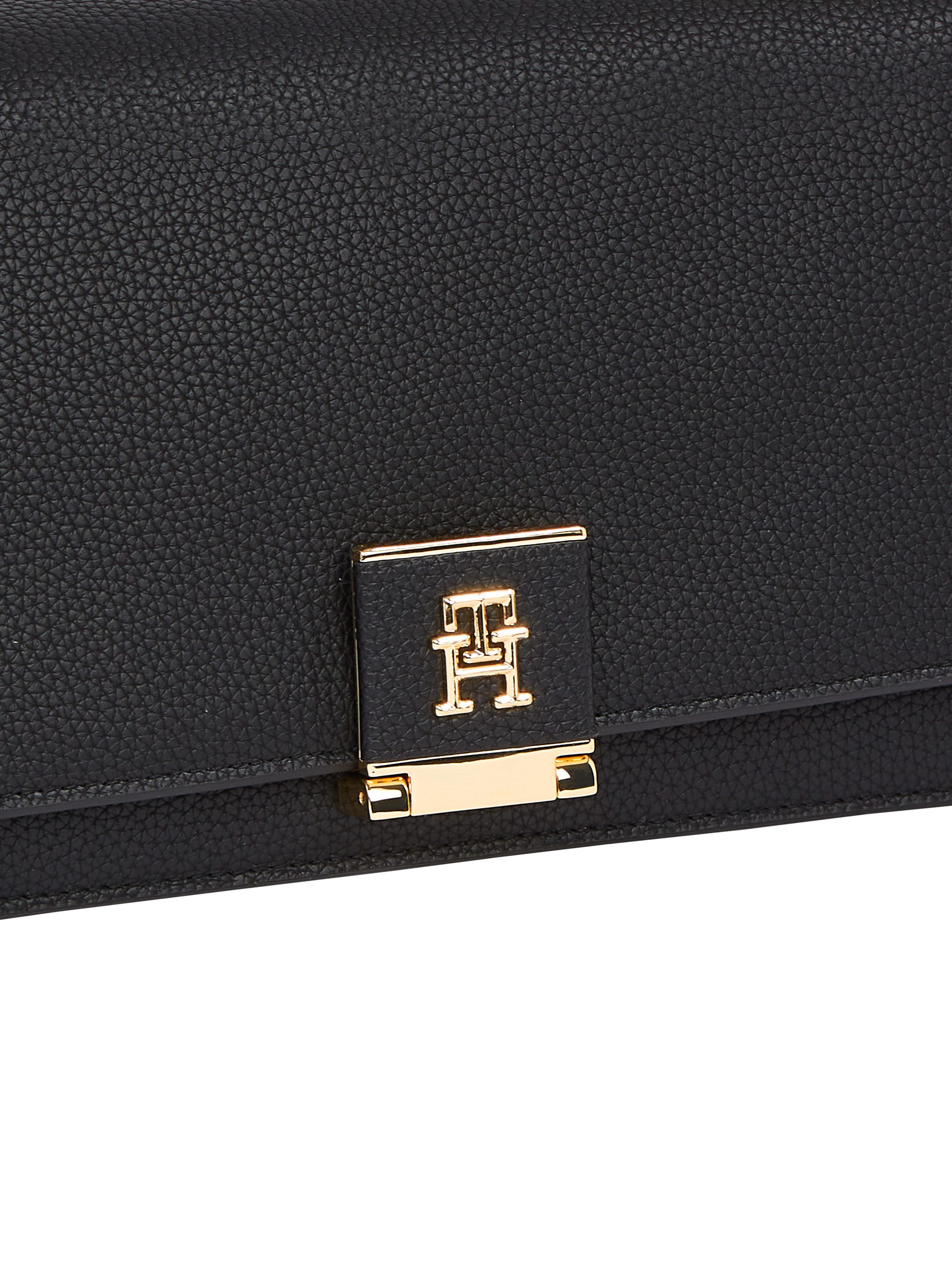 Tommy Hilfiger Schoudertas TH HER MED CROSSOVER , avondtas, clutch, mini tas met goudkleurige accenten