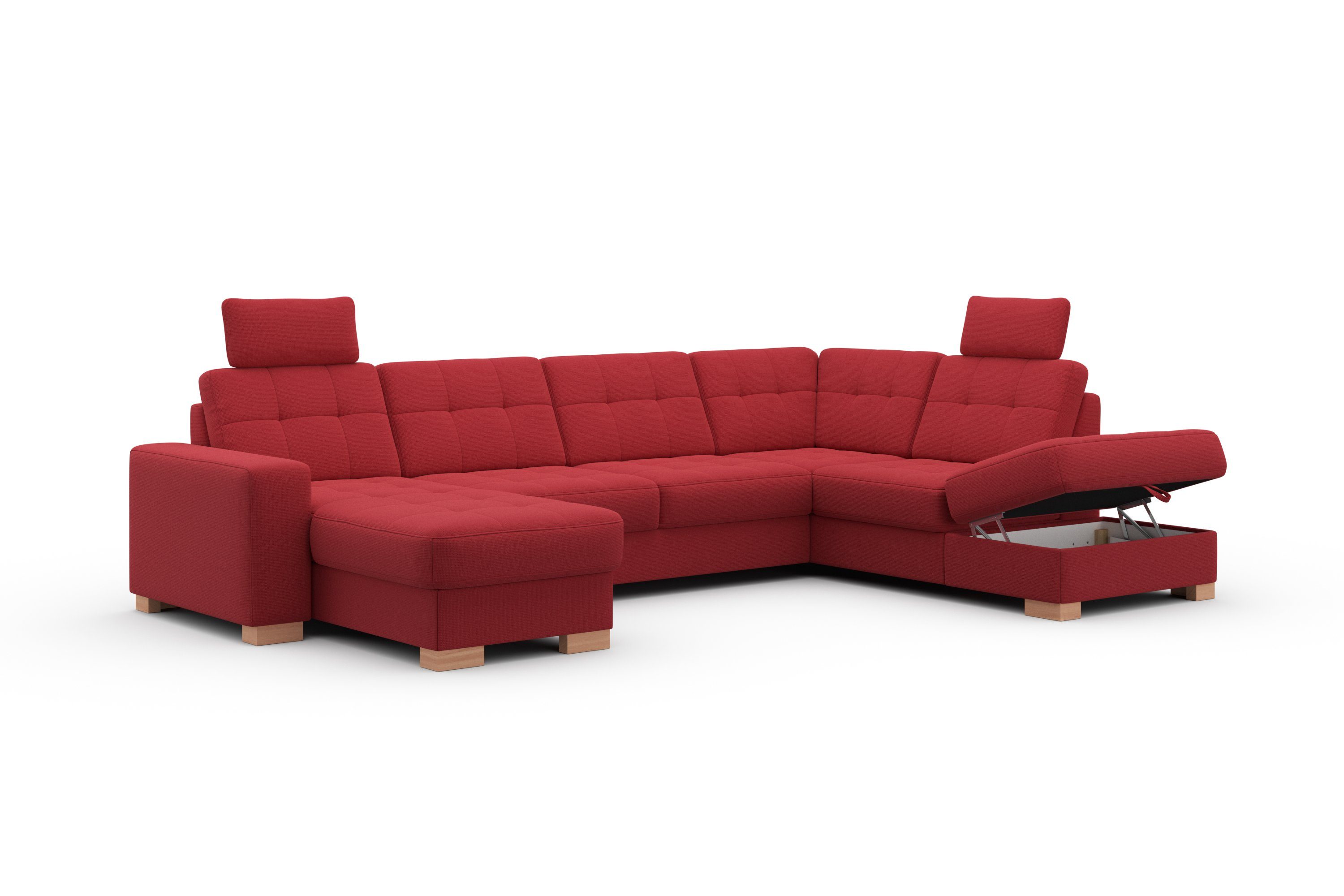 sit&more Zithoek Quincy U-vorm naar keuze met slaapfunctie en bedkist