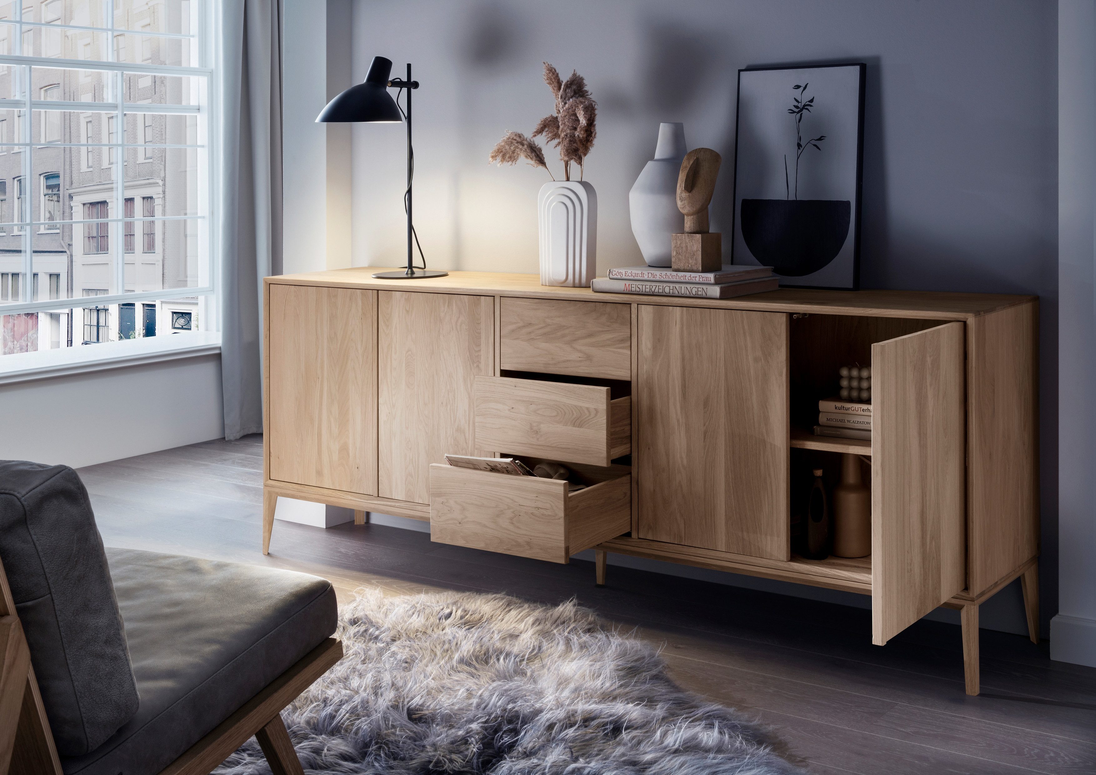 Home affaire Dressoir Koda Laden en deuren met push-to-open functie,