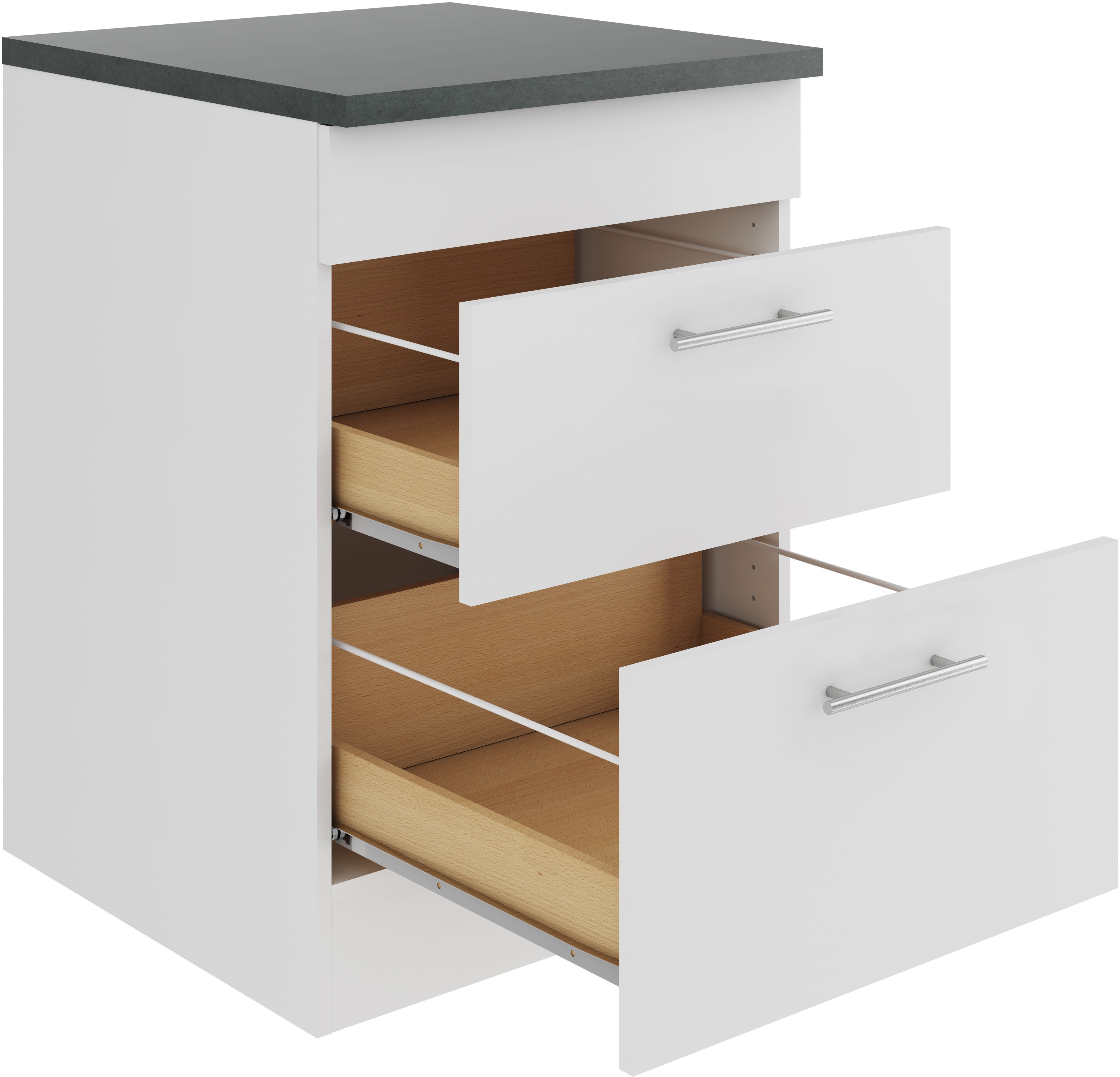 OPTIFIT Ombouwkast voor fornuis Bella Breedte 60 cm, voor kookplaten, 2 uittrekken
