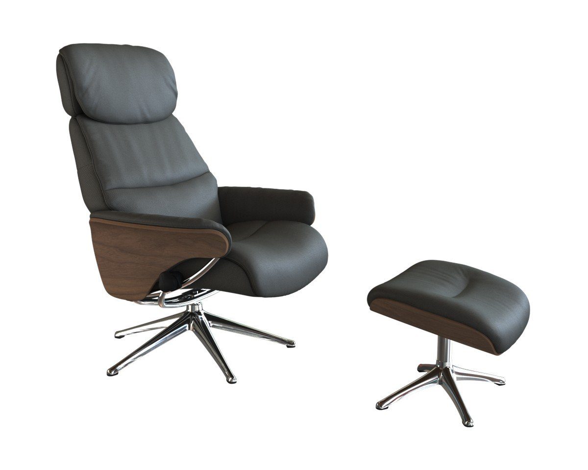 FLEXLUX Relaxfauteuil Aarhus, functionele stoel, gestoffeerde stoel, armleuningen, TV-fauteuil tv-fauteuils grijs