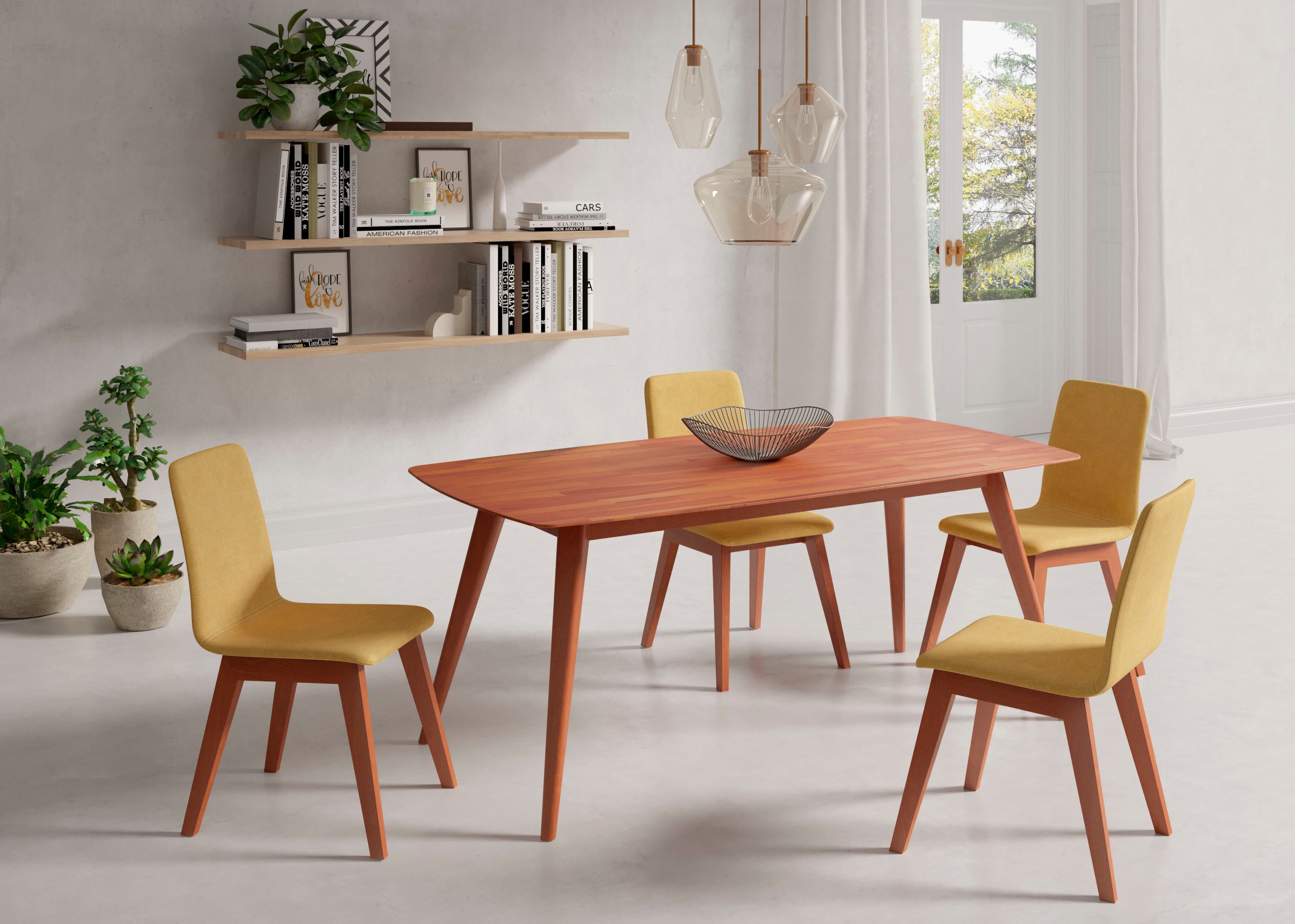 INOSIGN Stoel Sandy met verschillende stoelpootkleuren en kleurvarianten, zithoogte 47 cm (2 stuks)