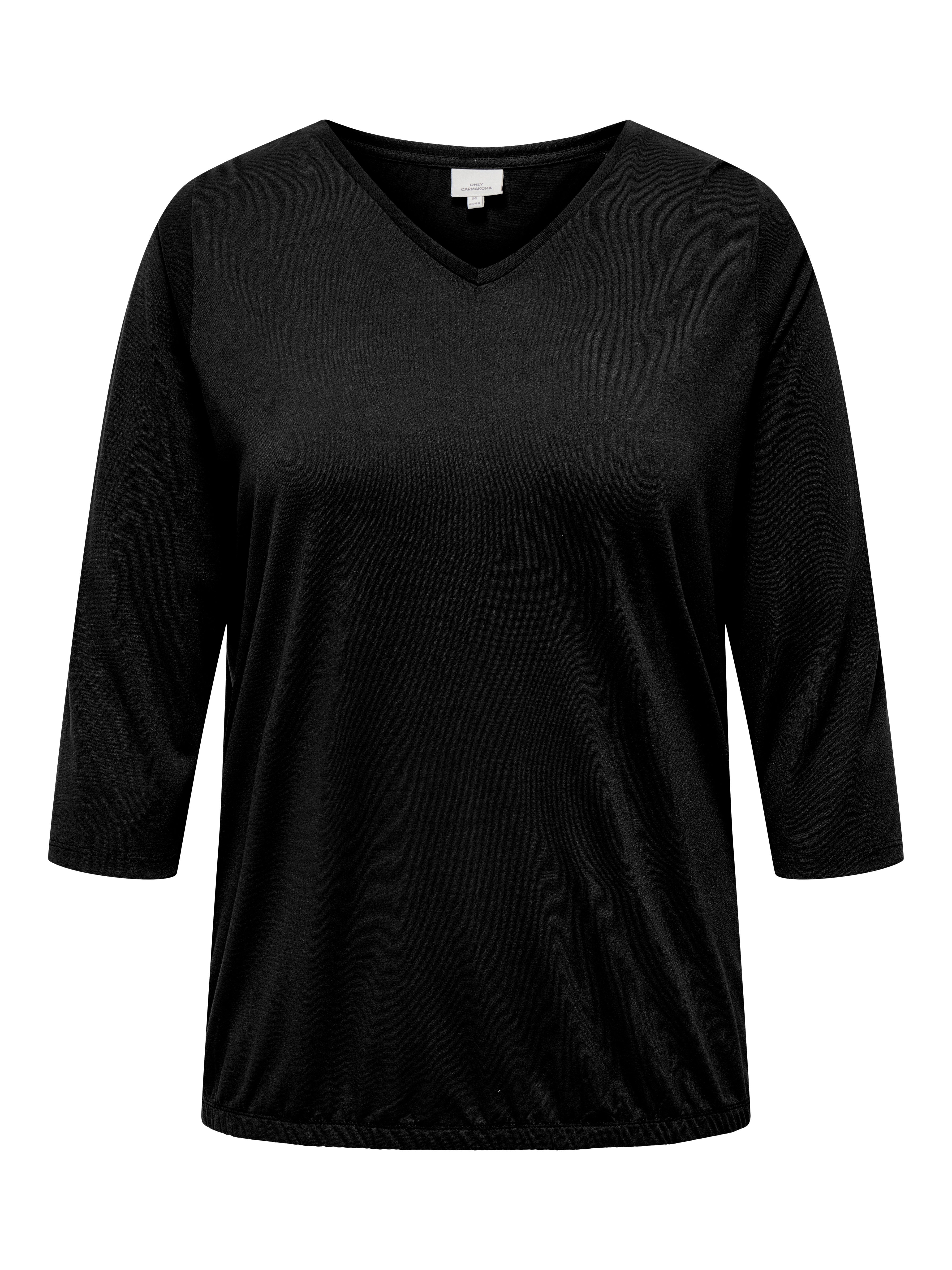 ONLY CARMAKOMA Shirt met 3/4 mouwen CARCARLINNE V-NECK 3/4 TOP JRS BF