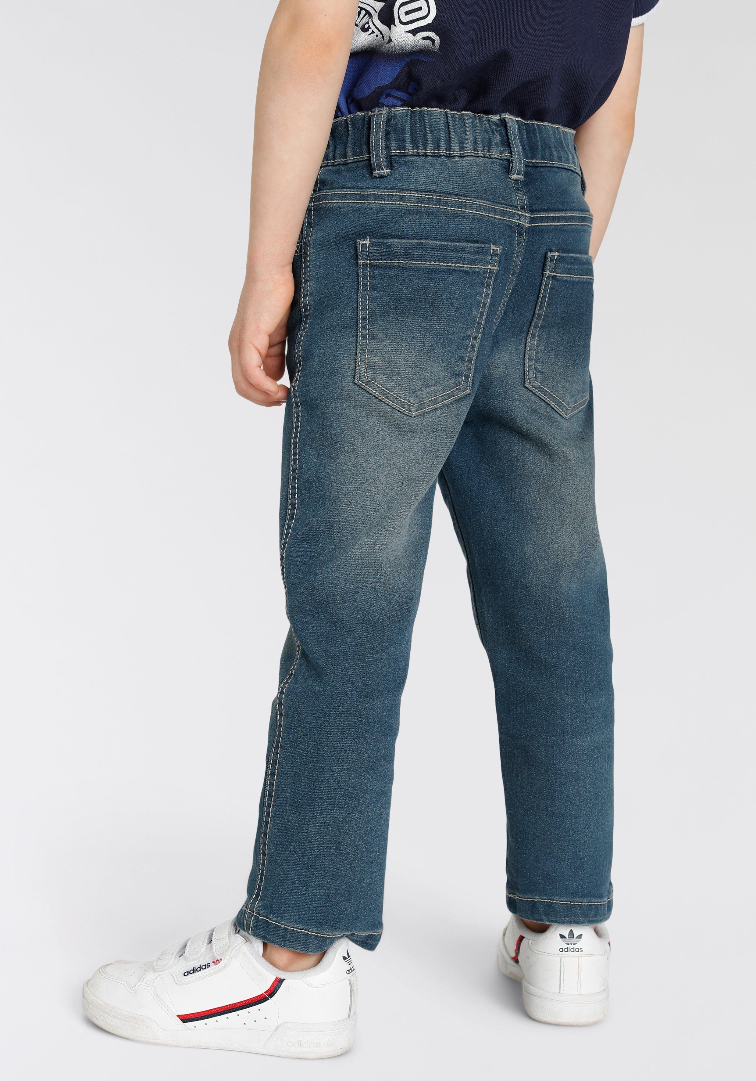 KIDSWORLD Comfortjeans , Stretch-Jeans voor kleine jongens comfortabele pasvorm, rechte pasvorm, met elastische taille