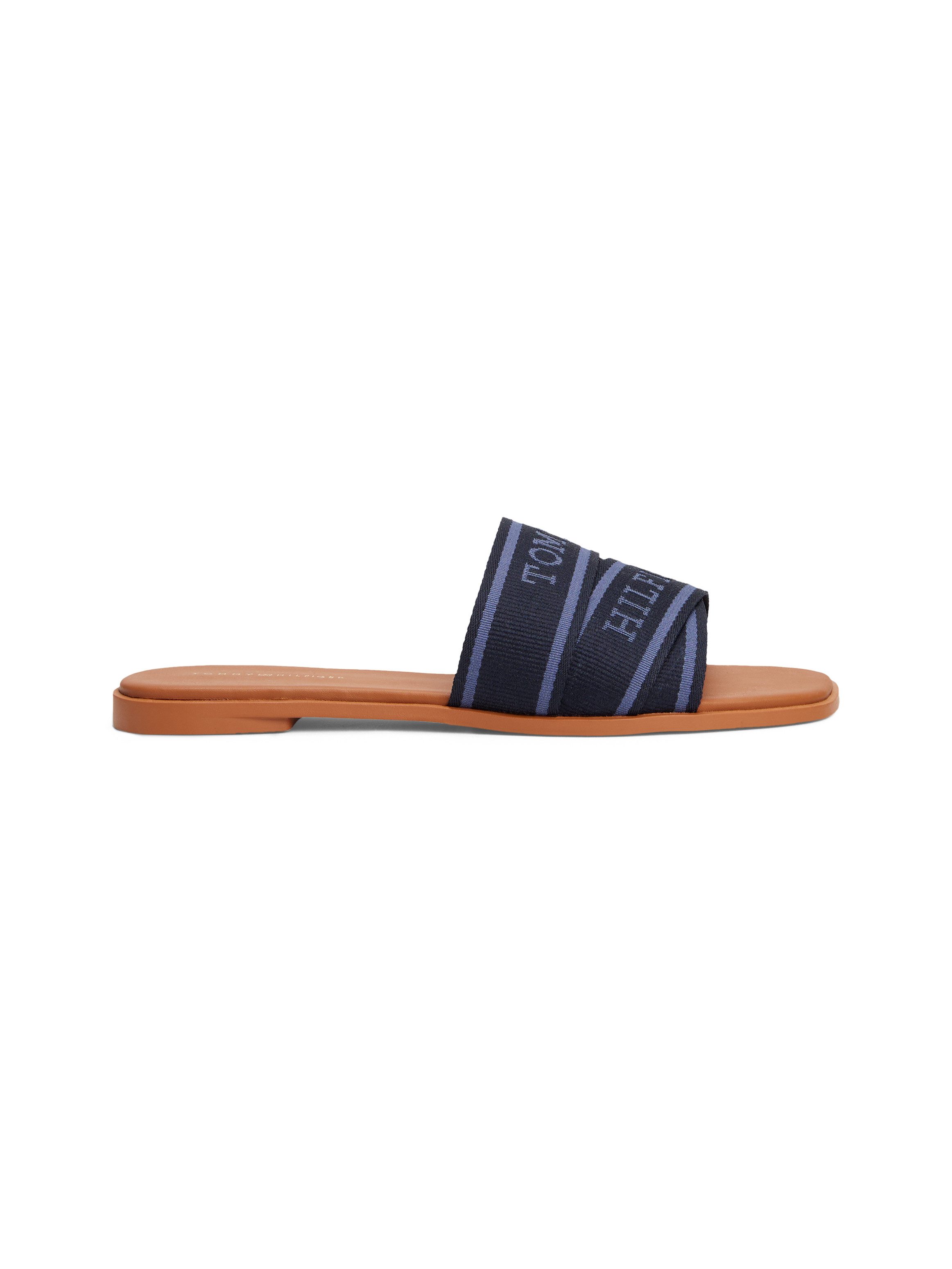 Tommy Hilfiger Slippers TOMMY HILFIGER WEBBING MULE , blockhak, zomerschoen, comfort schoen, flats met logo-opdruk