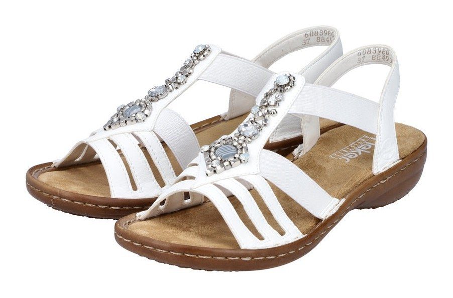 Rieker Sandalen zomerschoen, sandaal, sleehak, met decoratieve steentjes
