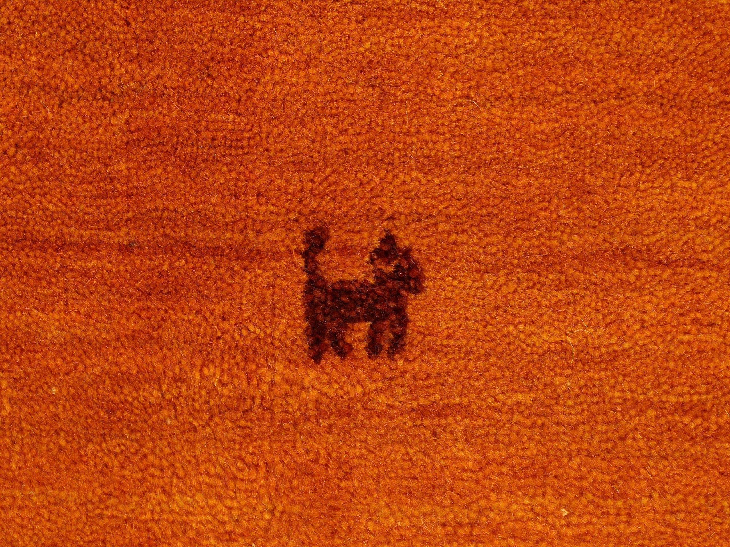 carpetfine Wollen kleed Gabbeh Uni, ook verkrijgbaar als loper en rond pure wol, handgeweven, gabbeh loom dierenmotief, grote kleurkeuze