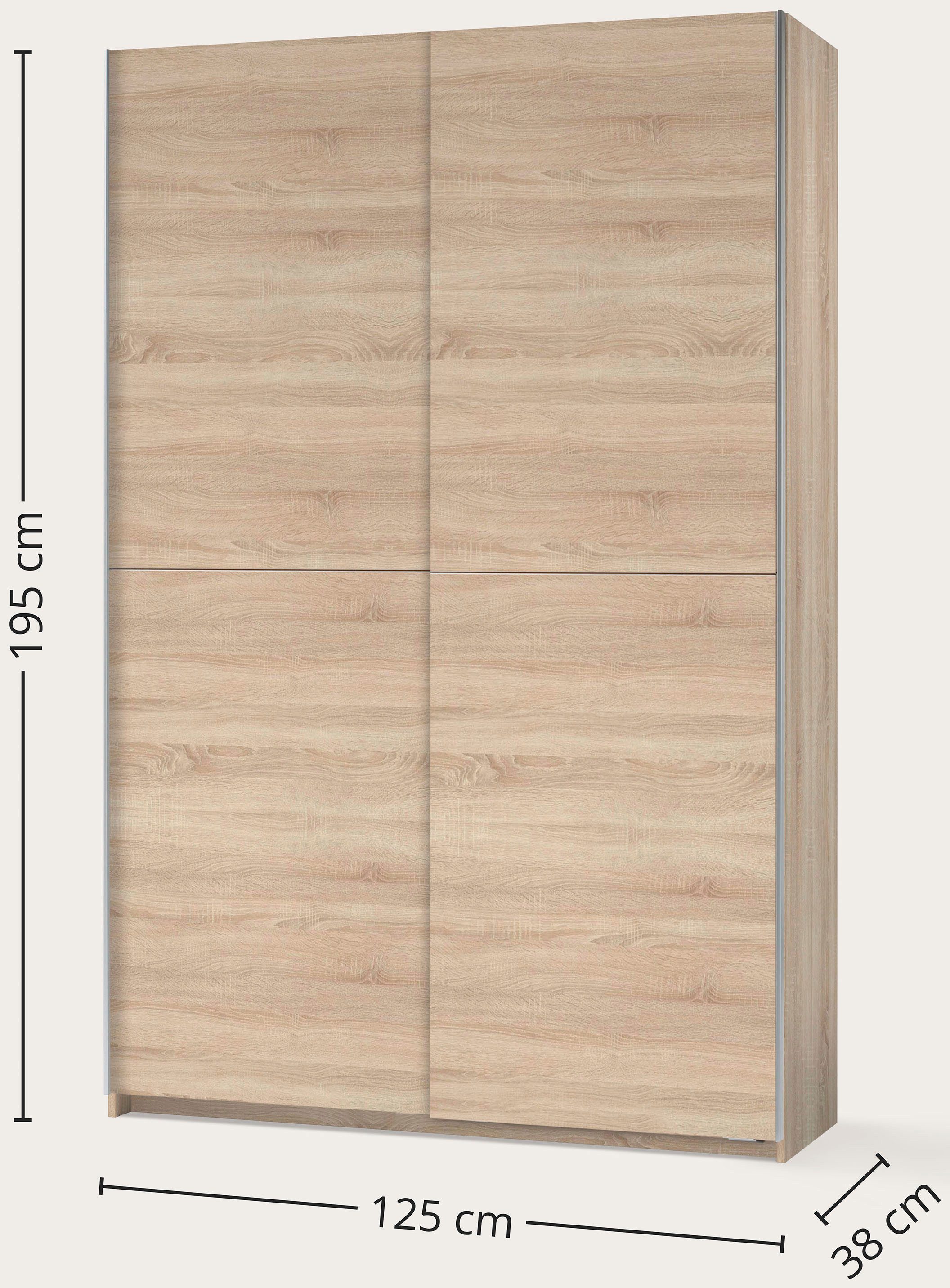 Schlafkontor Schuifdeurkast Heimo/Fast kast kledingkast garderobe OTTO´s CHOICE weinig diepte, uitschuifbare kledingstang, garderobekast, 6 planken