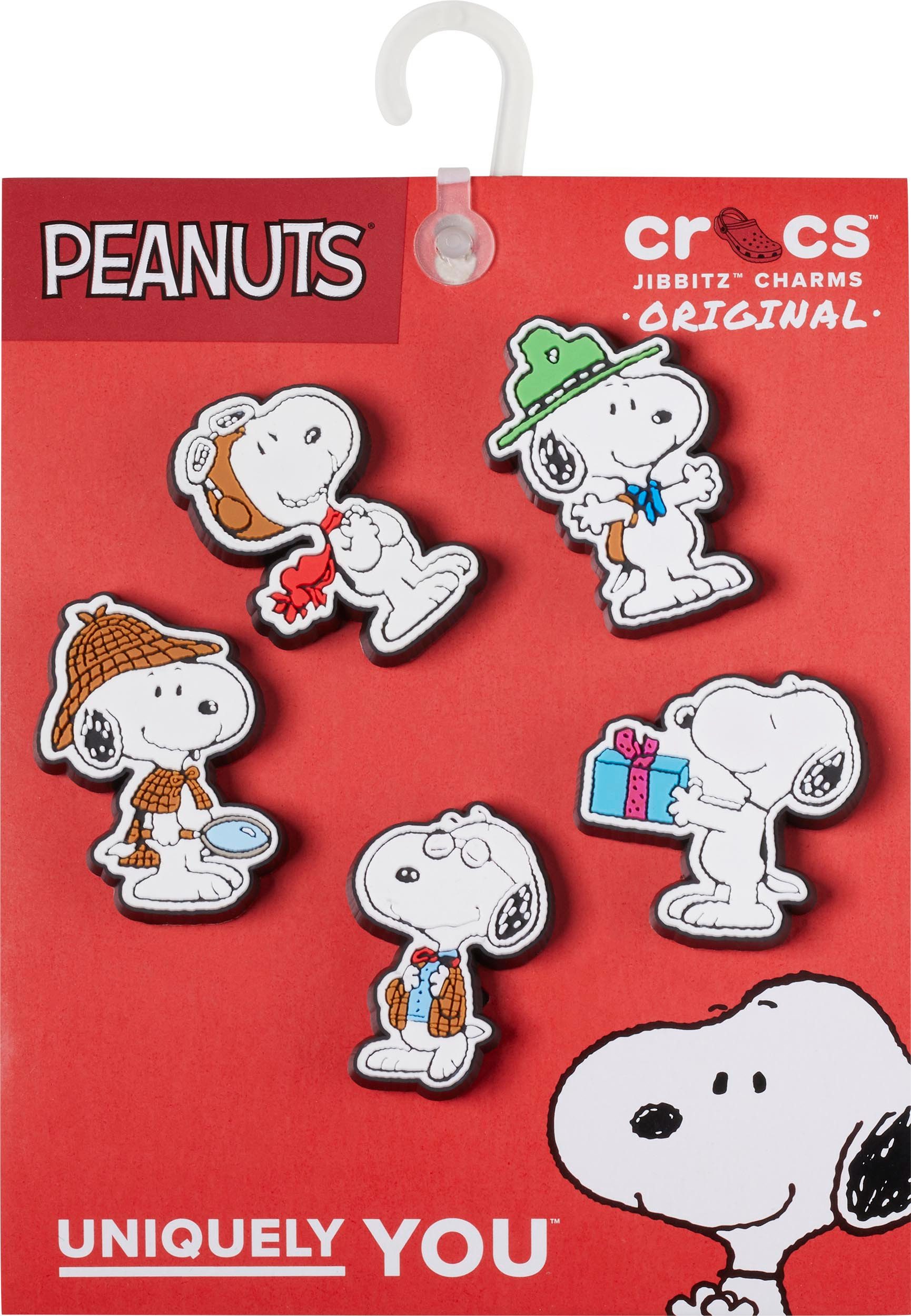 Crocs Schoenbutton Jibbitz™ Peanuts Charm, speld, set met Snoopy-motief (set, 5-delig, Geen speelgoed. Niet geschikt voor kinderen jonger dan 3 jaar)