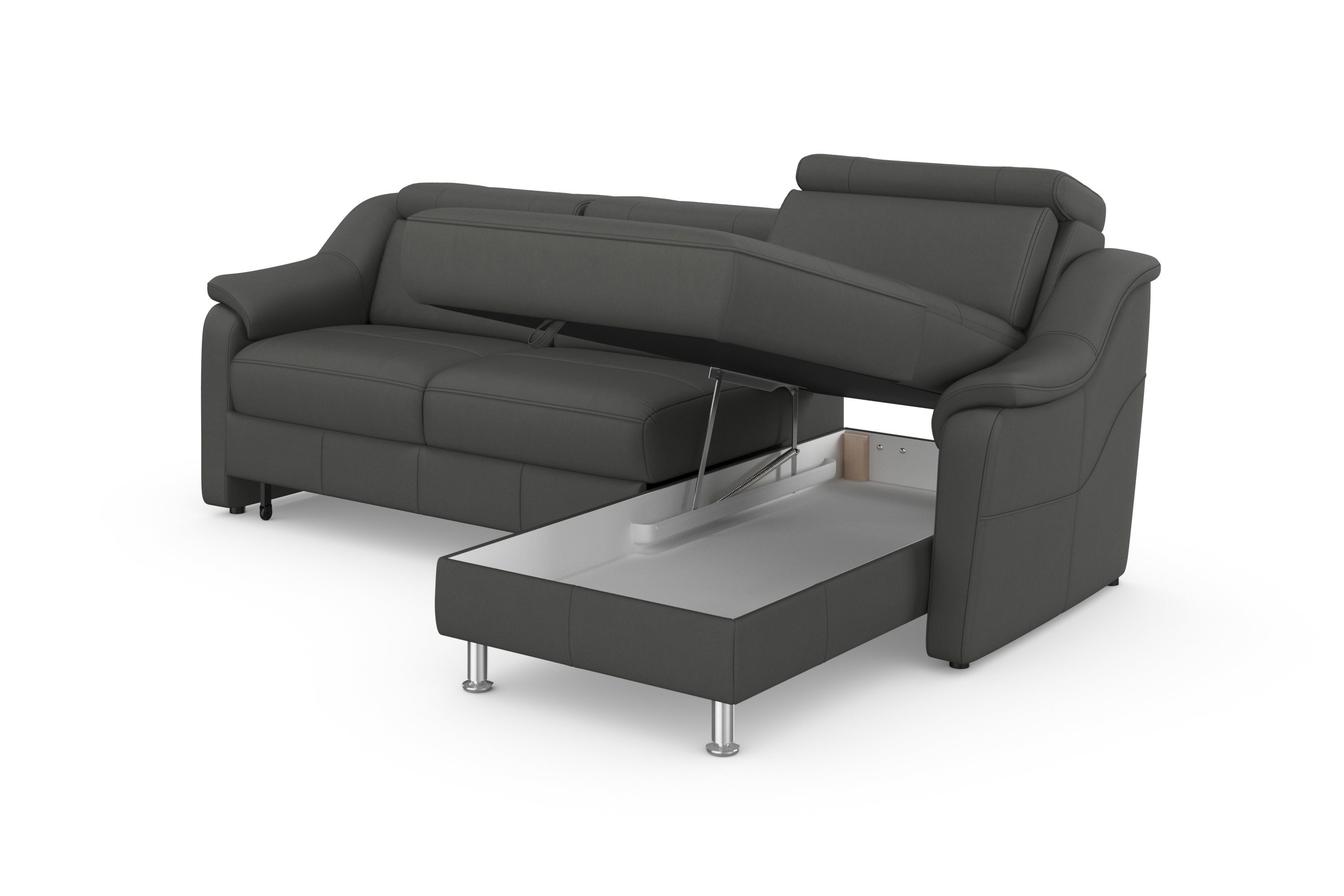 sit&more Hoekbank Freetown L-vorm met verstelbare hoofdsteun en comfortabele binnenvering