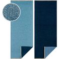 hanse home loper duo keerbaar, franje, handmade look. unikleur, woonkamer, slaapkamer, robuust, gemakkelijk in onderhoud, afgehecht, aan beide kanten te gebruiken blauw
