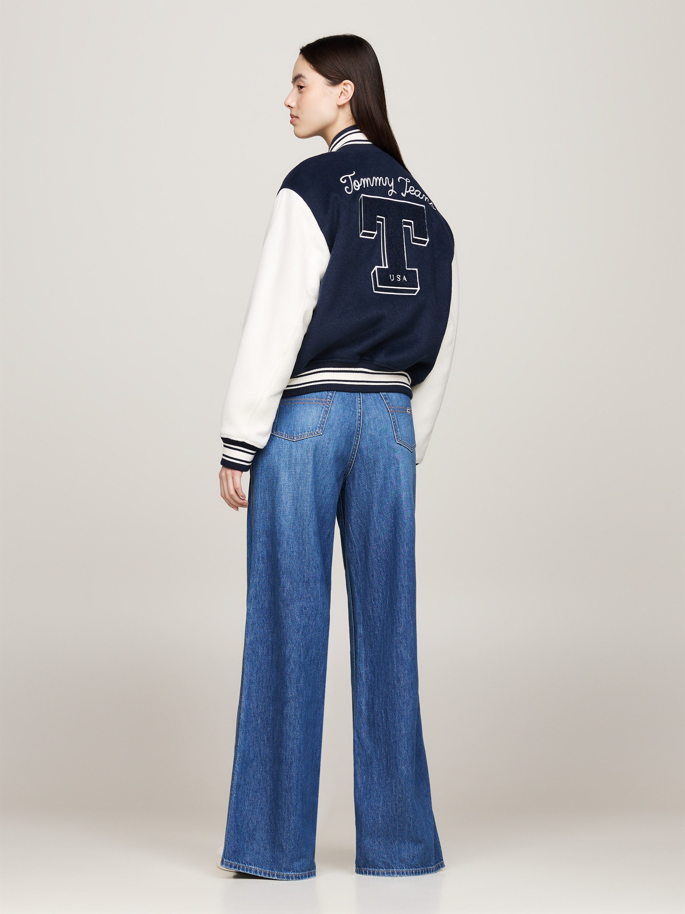 TOMMY JEANS Bomberjack met streep detail geborduurd logo