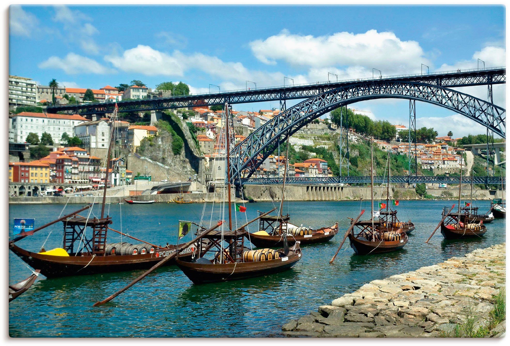 Artland Artprint Panorama Porto Eiffelbrücke und Douro in vele afmetingen & productsoorten - artprint van aluminium / artprint voor buiten, artprint op linnen, poster, muursticker