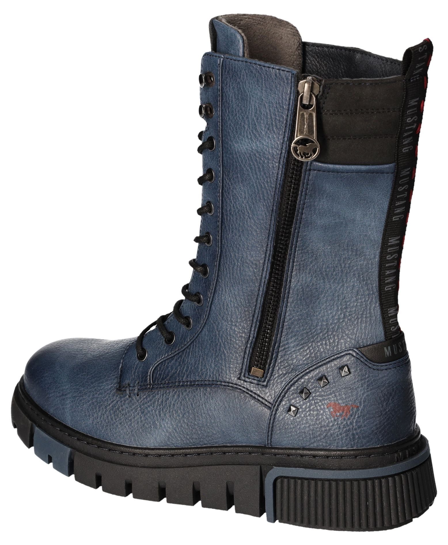 Mustang Shoes Veterschoenen enkellaars, plateaulaarzen, festival, met nagelversiering