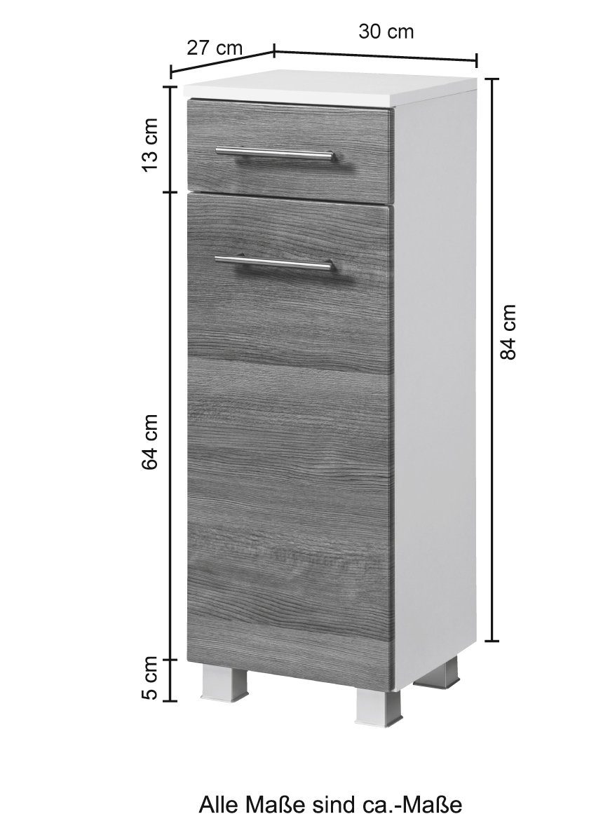 welltime Onderkast Trento, in verschillende designs en kleuren Badkamermeubel, breedte 30 cm, met 1 deur en 1 lade