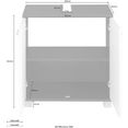 schildmeyer wastafelonderkast mobes breedte x hoogte: 59,8x62,4 cm, badkamerkast met dubbele deur, algemene tussenbodem, uitsparing voor afvoerleiding wit