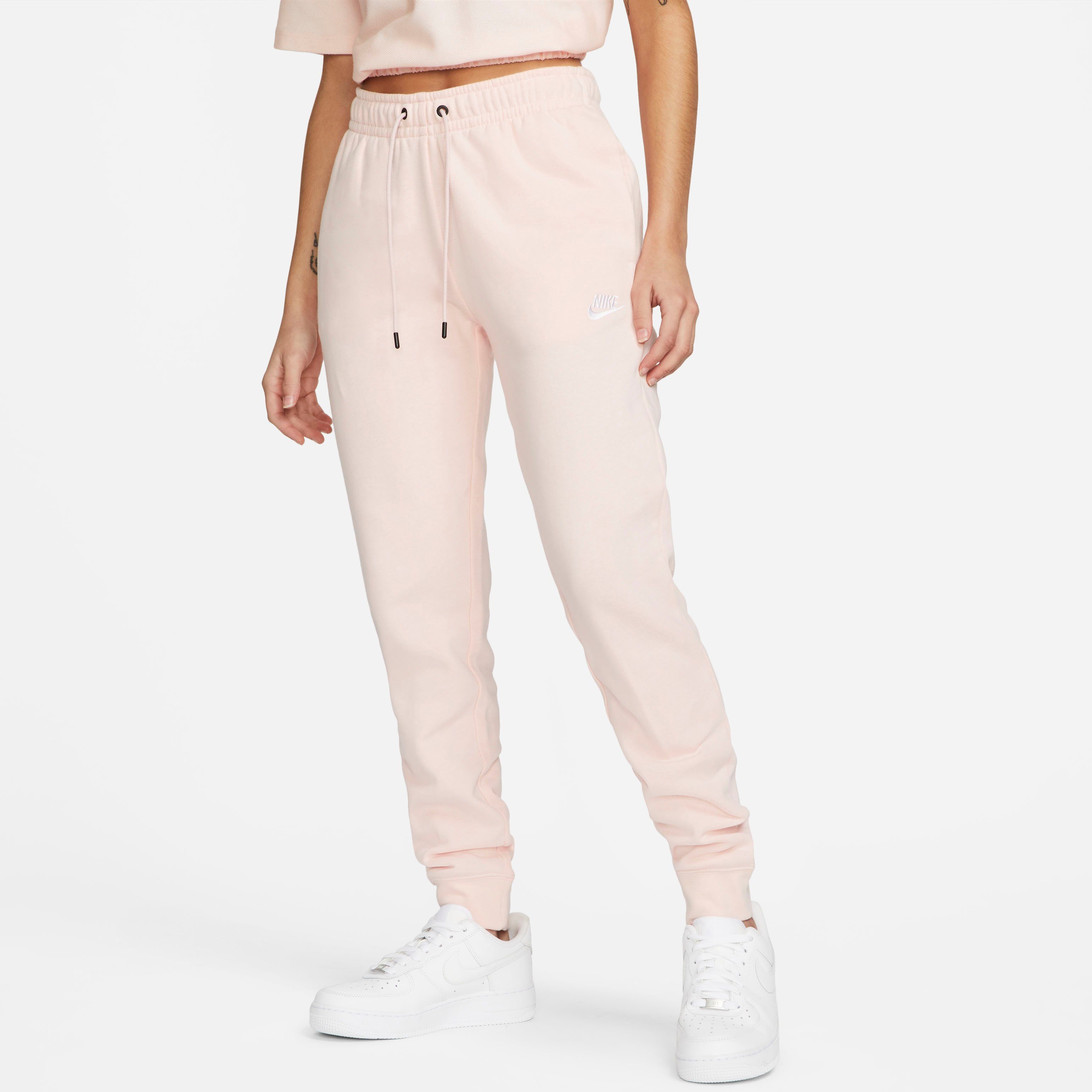 Nike Nike sportswear essential fleece joggingbroek roze dames dames