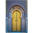 reinders! poster gouden deur oosters - stijlvol - kleurrijk - fez royal palace (1 stuk) blauw