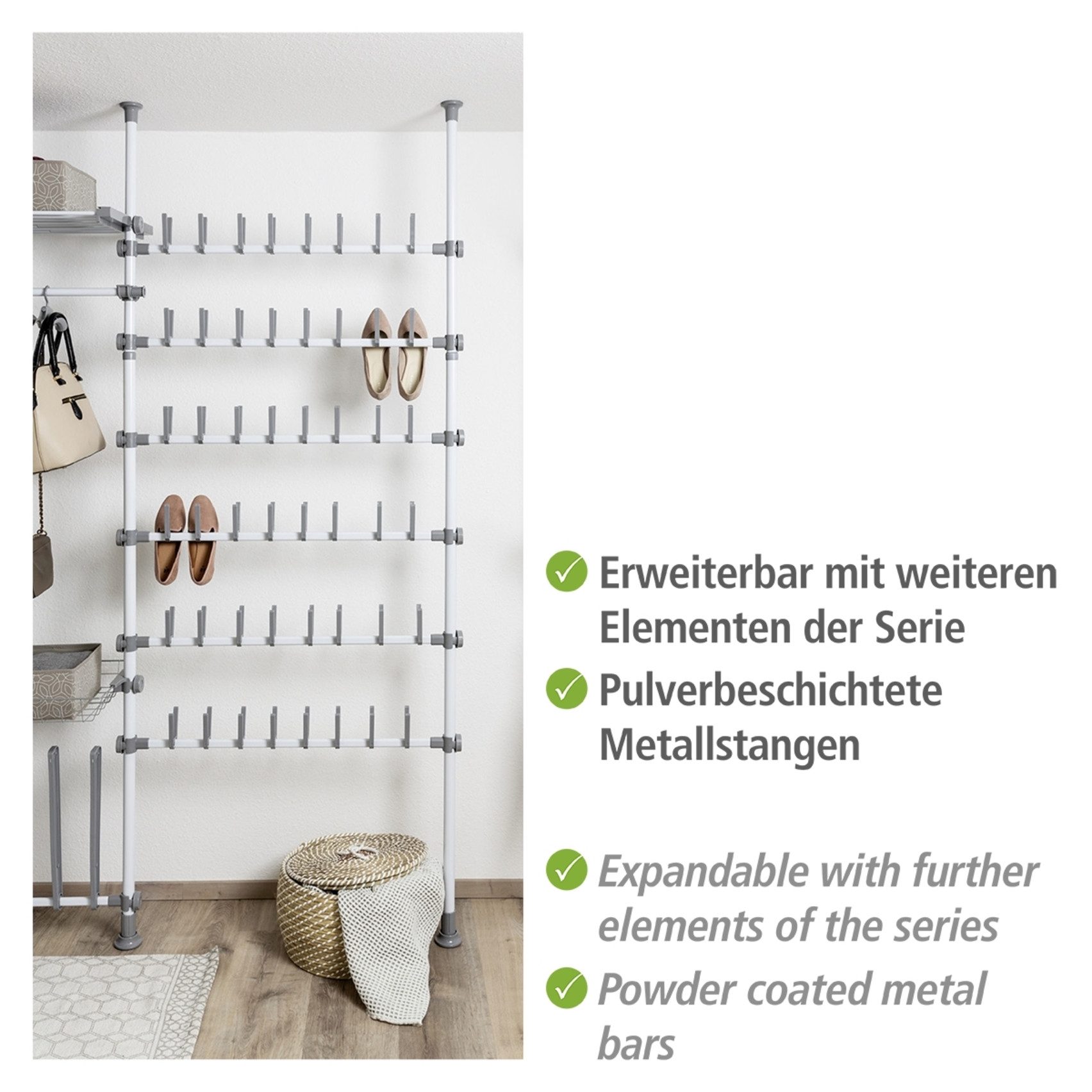 WENKO Telescooprek Model Herkules uitschuifbare hoofdsteun 165-300 cm, passend bij de wenko herkules-serie