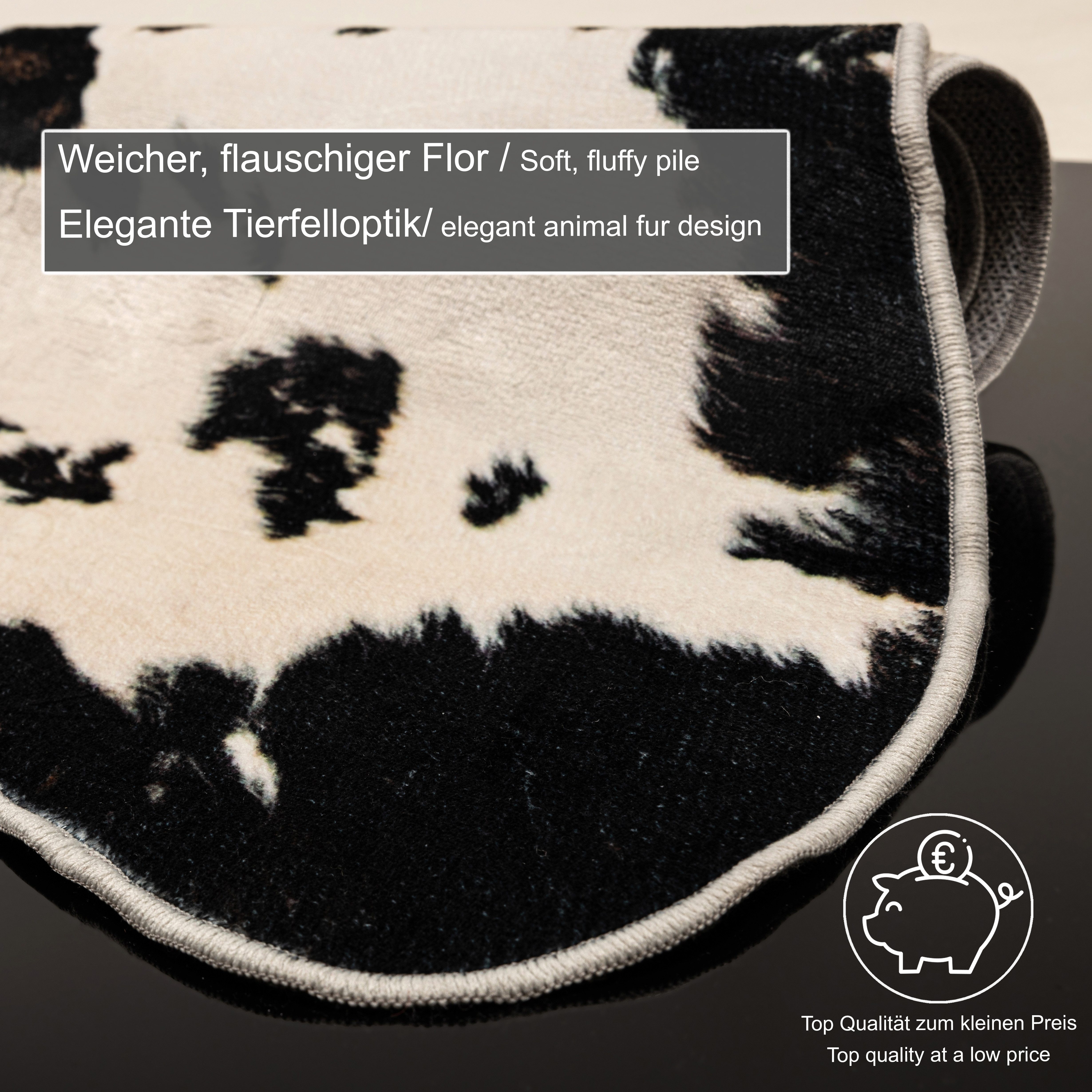 Gino Falcone Vachtvloerkleed Emilia Kunstbont, bedrukt, koeienhuid-look, ideaal voor de woonkamer & slaapkamer