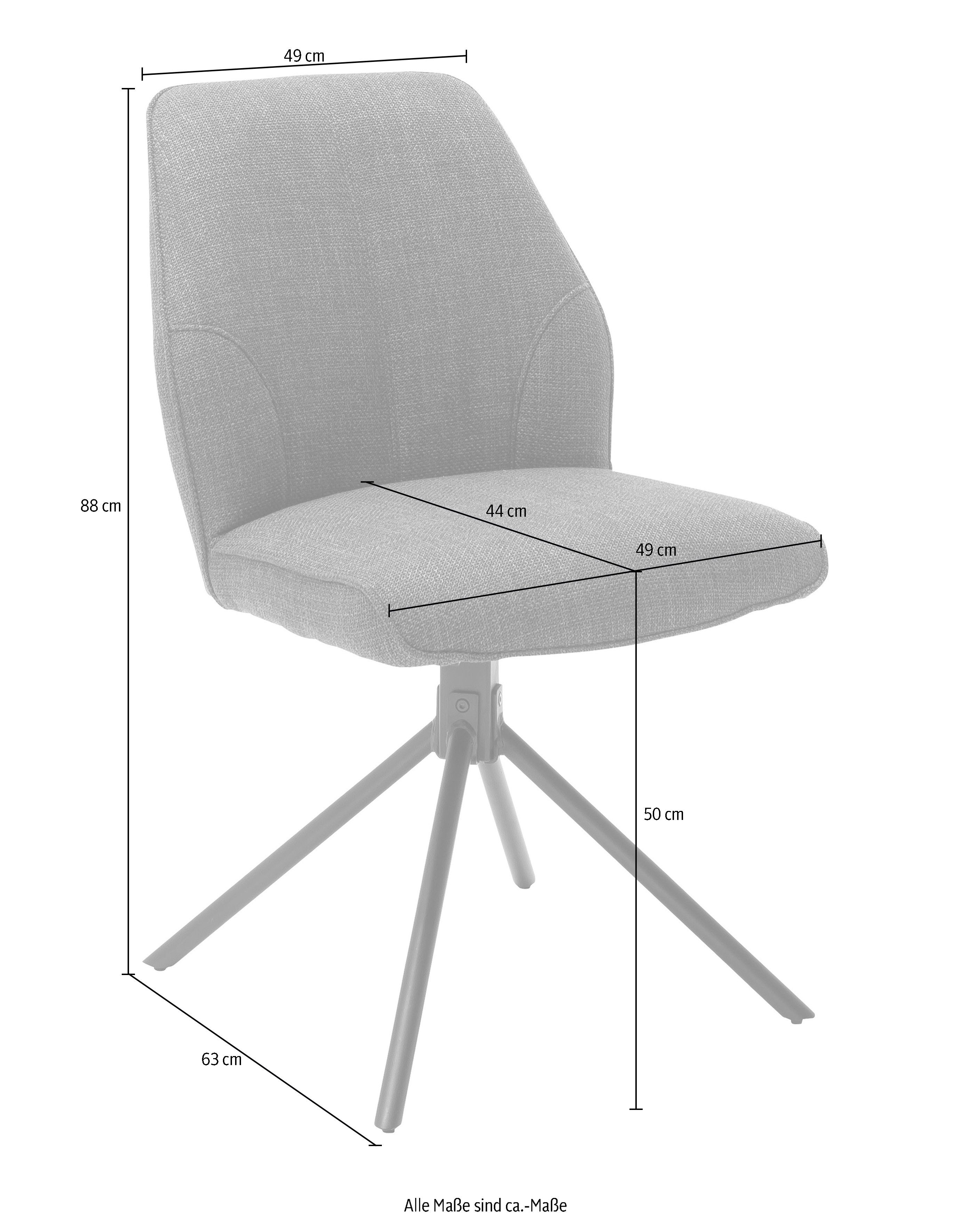 MCA furniture Stoel met 4 poten Pemba set van 2, 180º draaibaar met nivellering, stoel belastbaar tot 120 kg (set, 2 stuks)