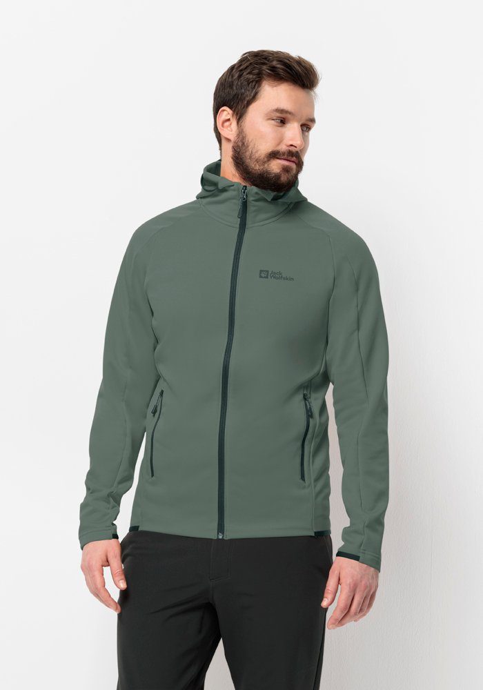 Jack Wolfskin Fleecejack ALPGRAT HOODED FZ M heren jassen maat XXL (58) groen