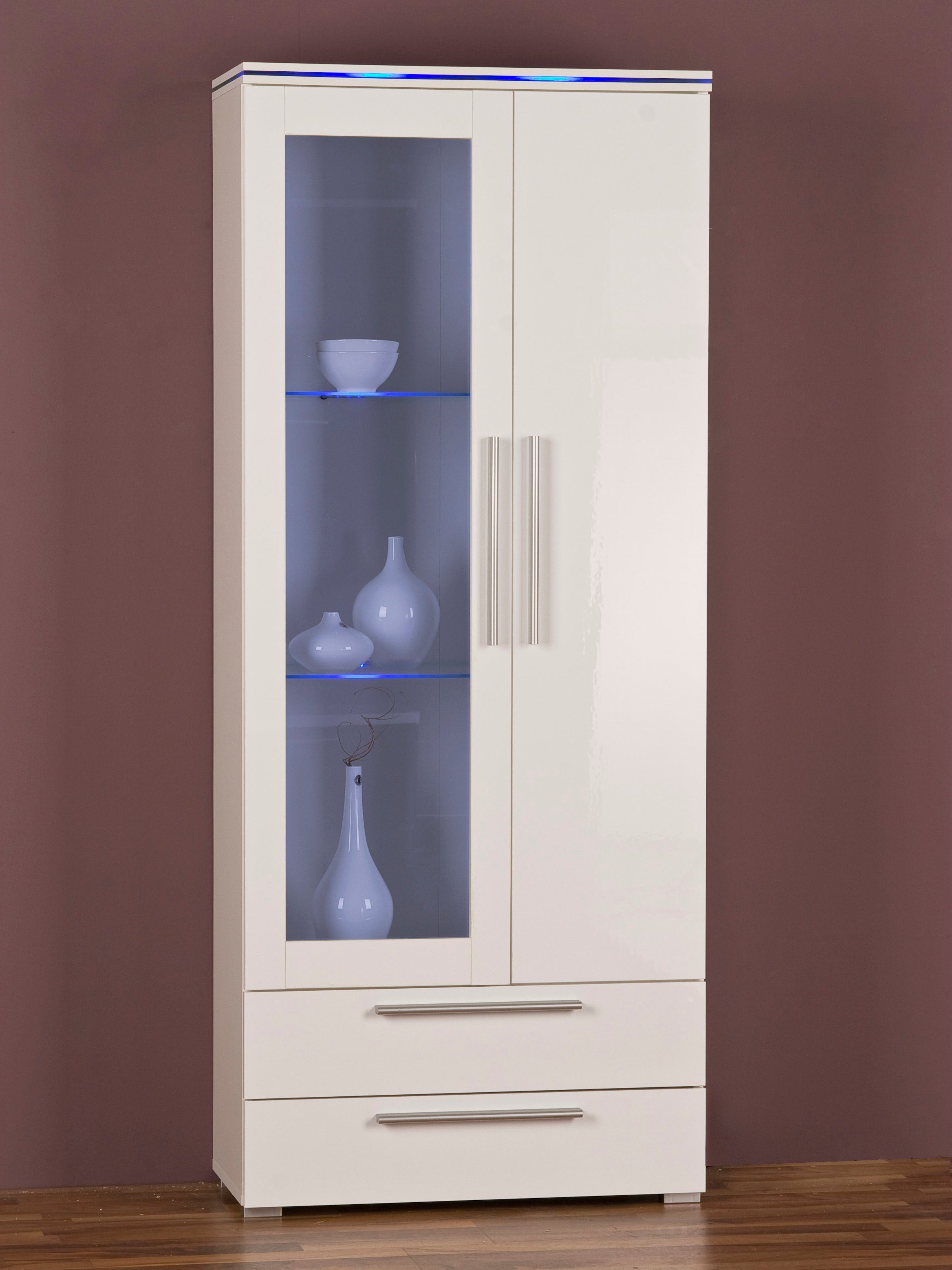 Höltkemeyer Vitrinekast Line Hoogte 170 cm vitrinekasten wit