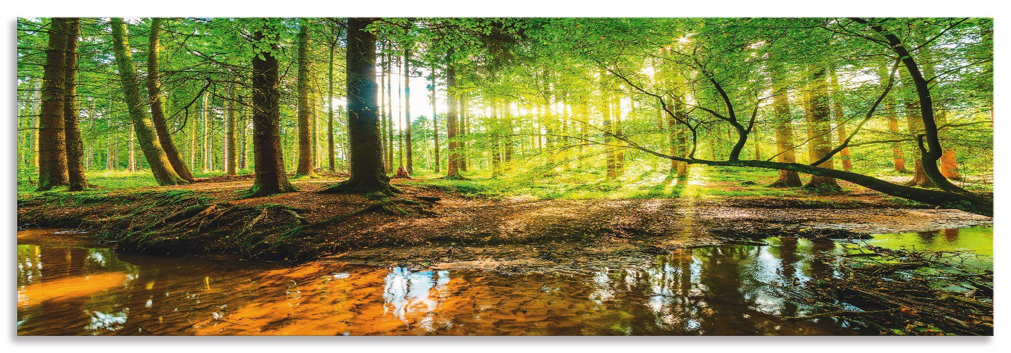 Artland Keukenwand Bos met beek zelfklevend in vele maten - spatscherm keuken achter kookplaat en spoelbak als wandbescherming tegen vet, water en vuil - achterwand, wandbekleding